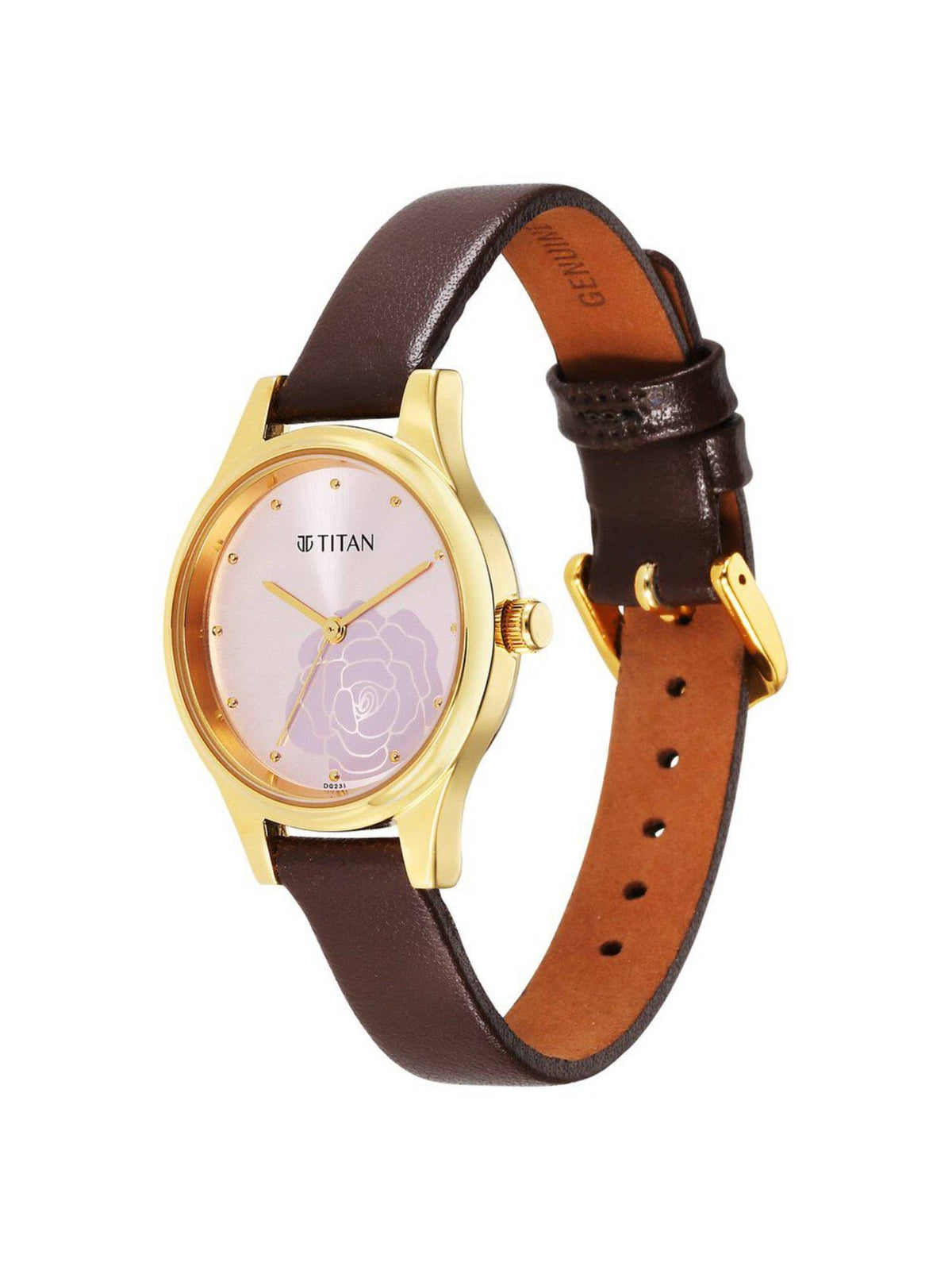 Karishma Quartz Analog Brown Leather Strap for Women | W92 - view 3