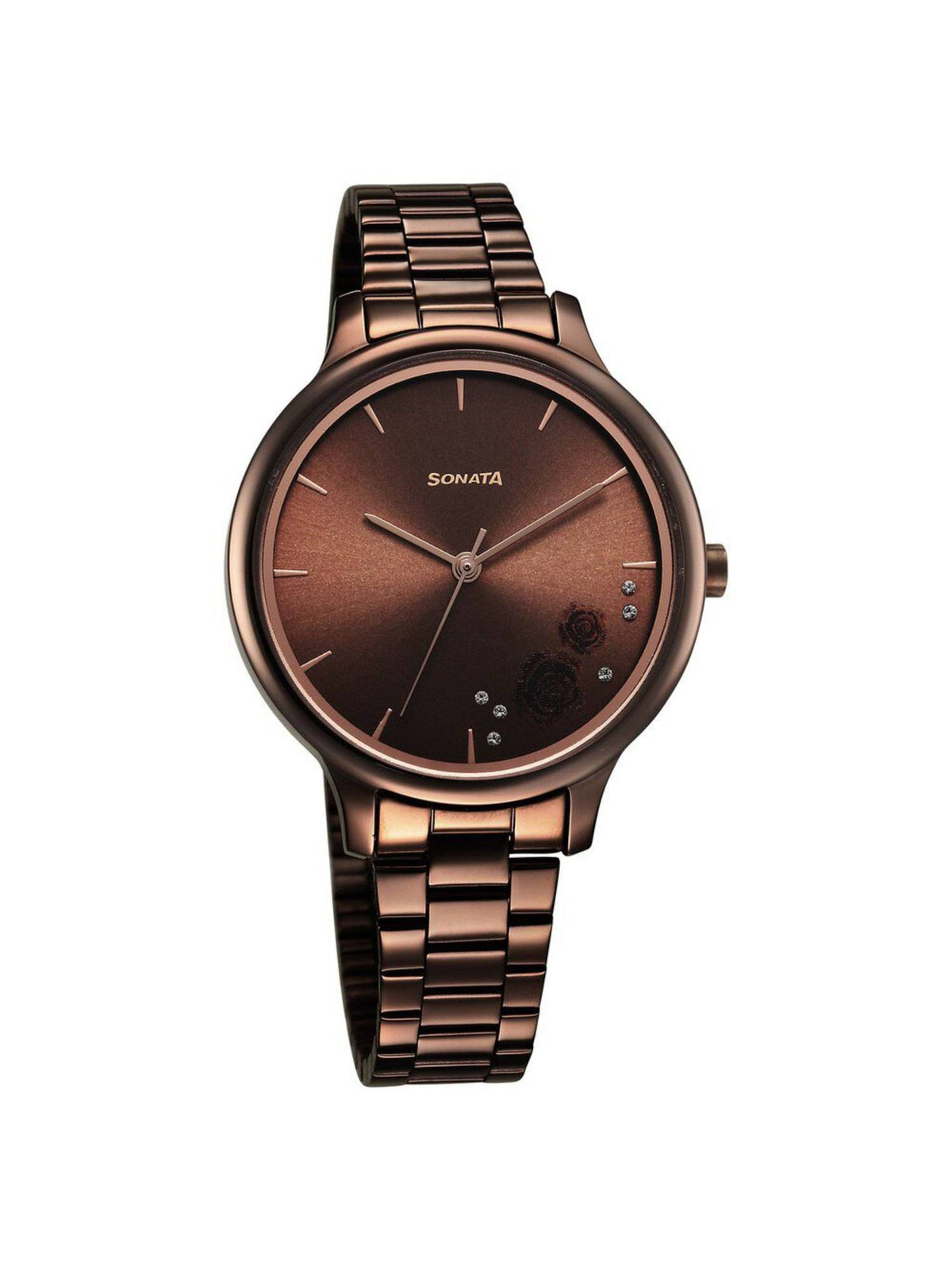 Blush Quartz Analog Brown Dial Stainless Steel Strap Watch for Women | W92 - view 1