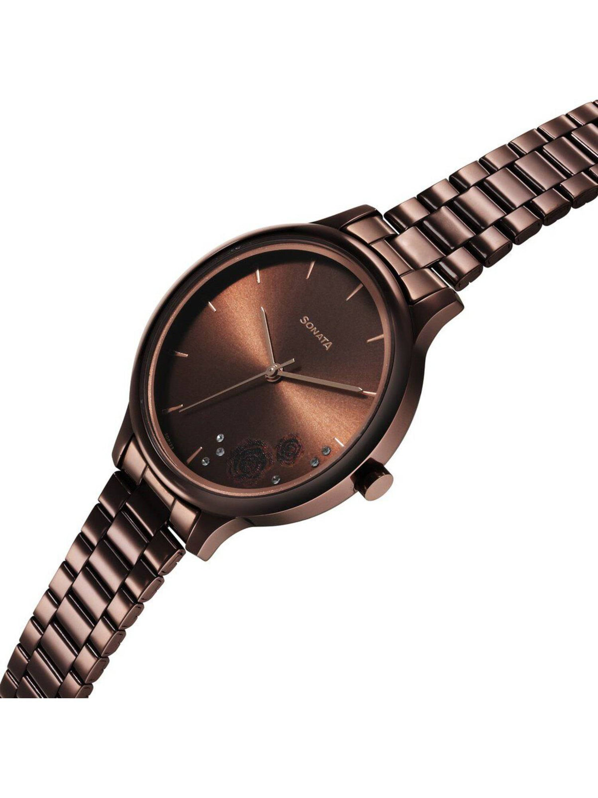 Blush Quartz Analog Brown Dial Stainless Steel Strap Watch for Women | W92 - view 3