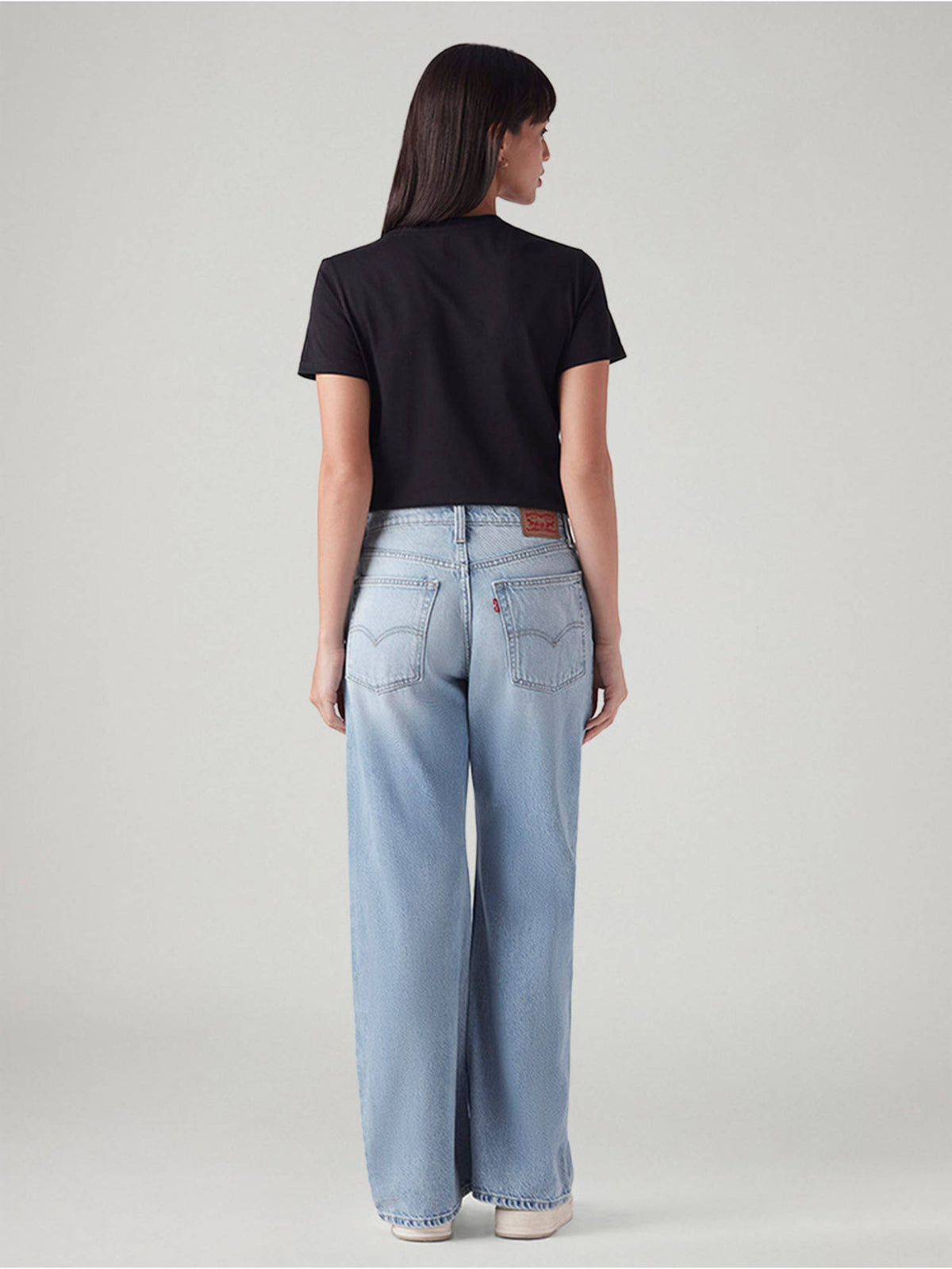 Womens Light-Blue Loose Bootcut Fit High Rise Jeans | BT10 - view 3