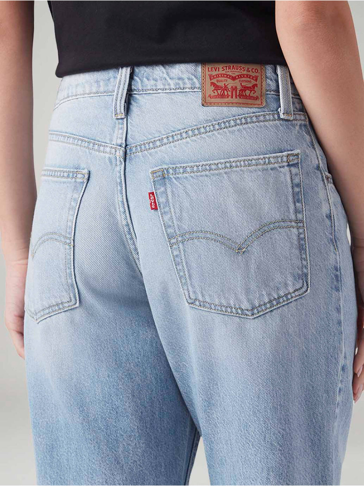 Womens Light-Blue Loose Bootcut Fit High Rise Jeans | BT10 - view 4