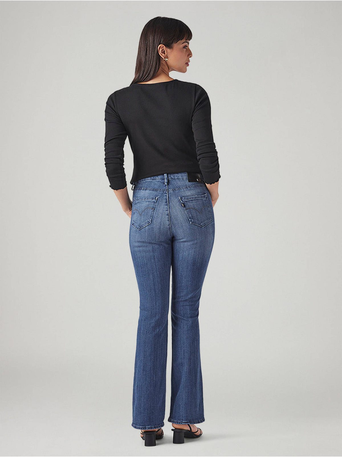 Womens 725 Blue Bootcut Fit High Rise Red Loop Jeans | BT10 - view 2