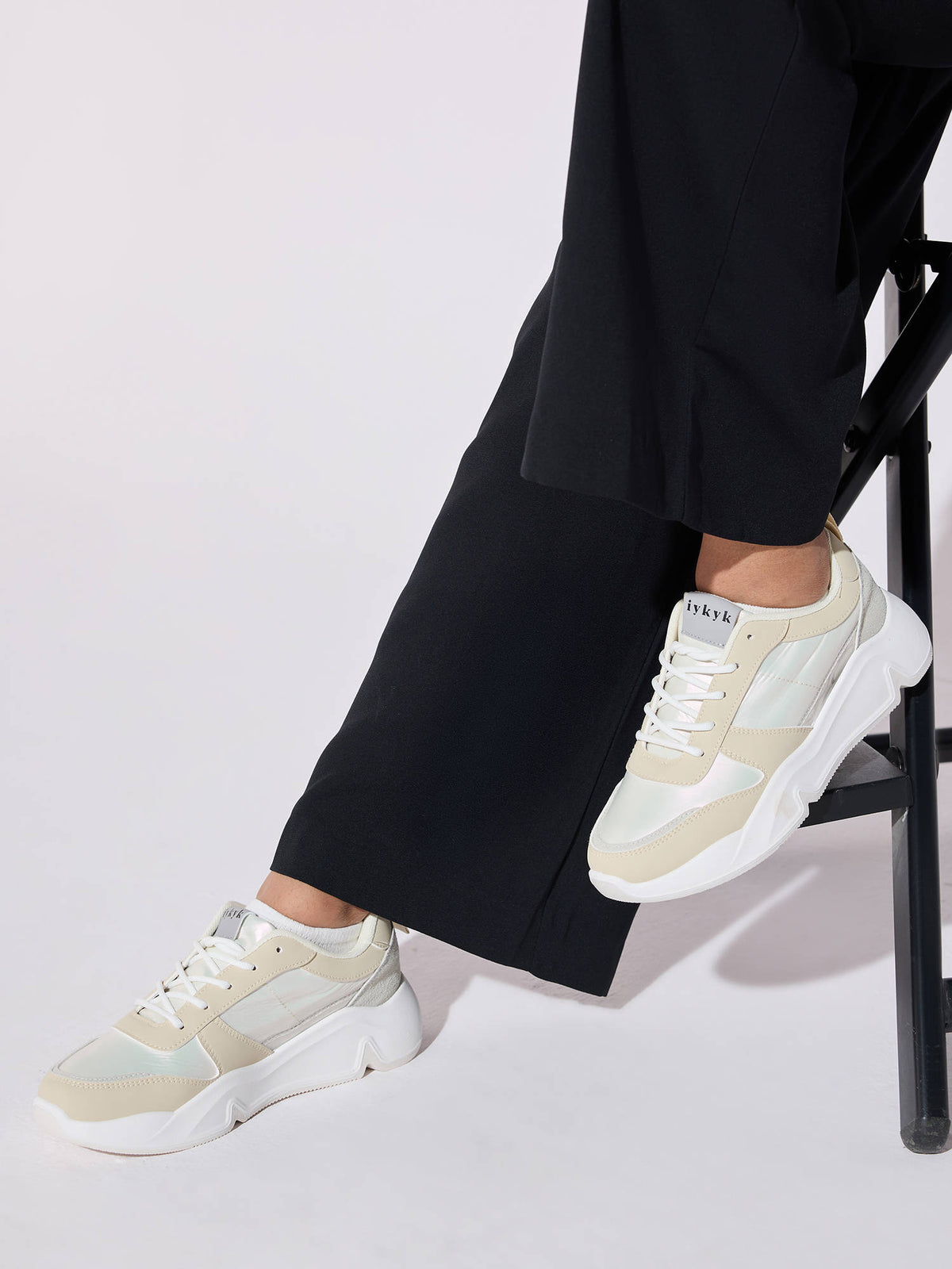 Swank Premium Ivory and Gold Sneakers | SN09 - view 2