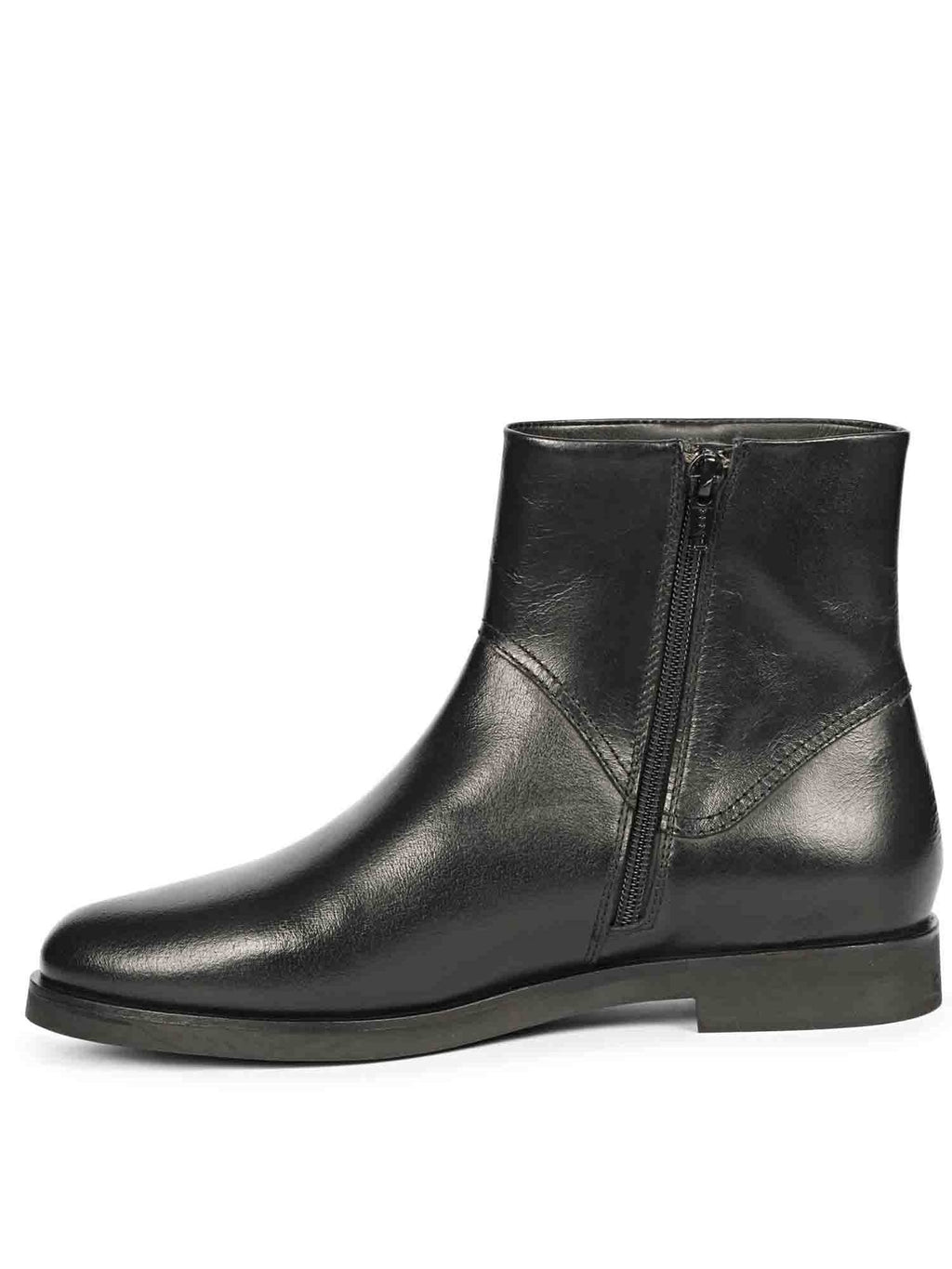 Ryann Black Leather Handcrafted InSide Zippers Ankle Boots | BT61 - view 3