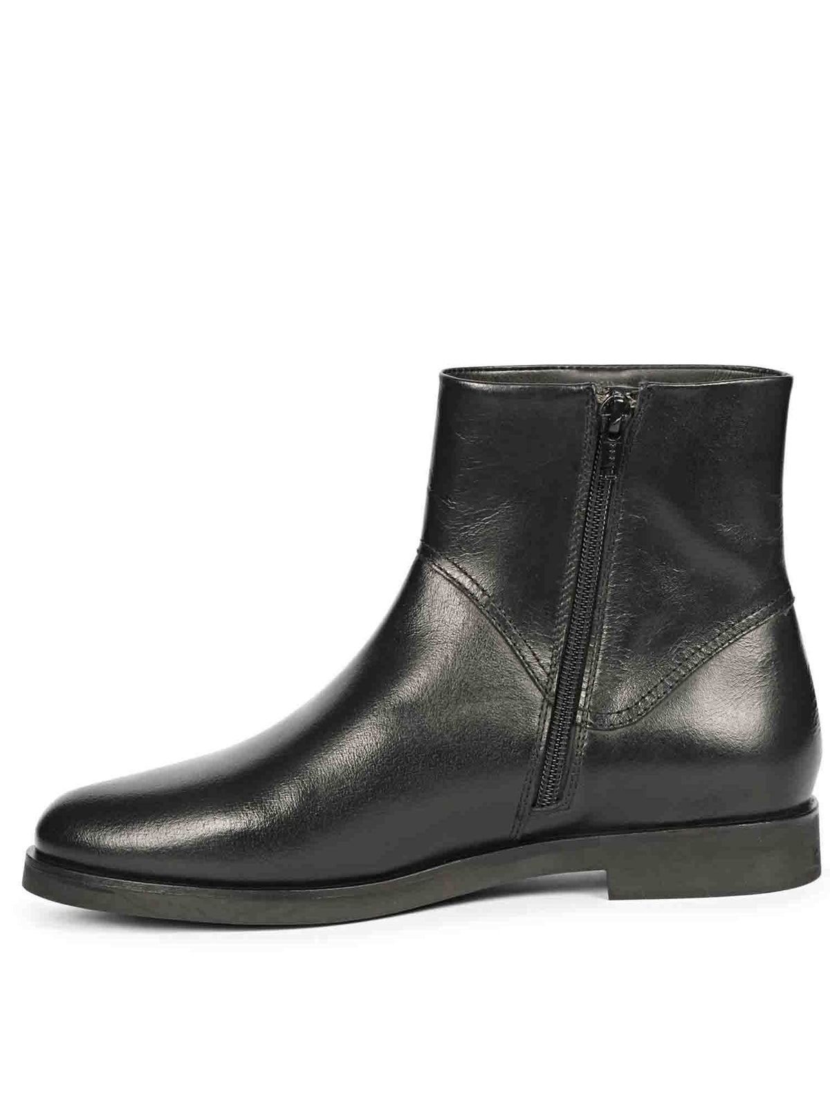 Ryann Black Leather Handcrafted InSide Zippers Ankle Boots | BT61 - view 3