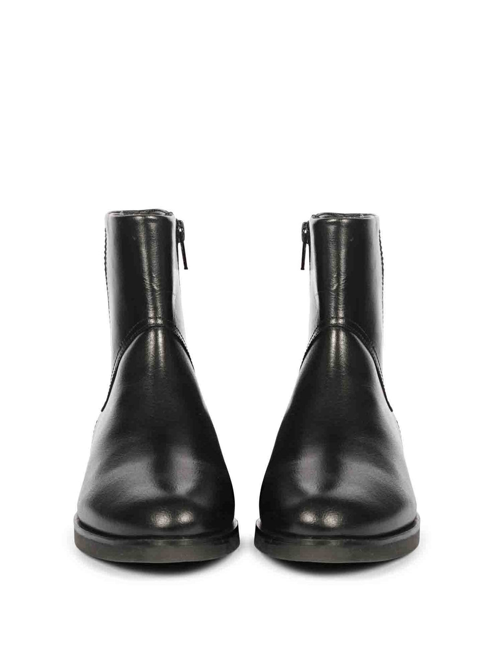 Ryann Black Leather Handcrafted InSide Zippers Ankle Boots | BT61 - view 4