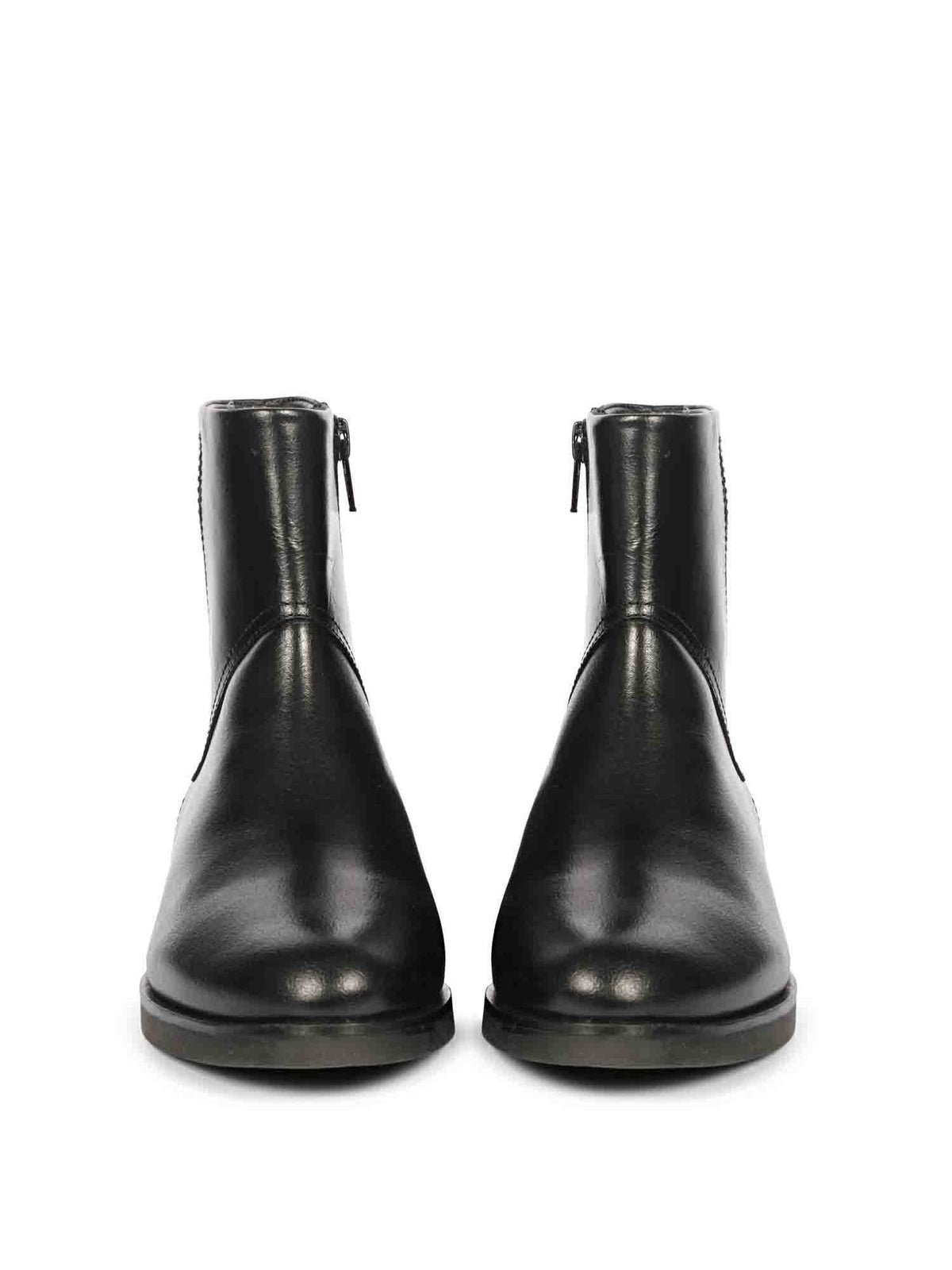Ryann Black Leather Handcrafted InSide Zippers Ankle Boots | BT61 - view 4