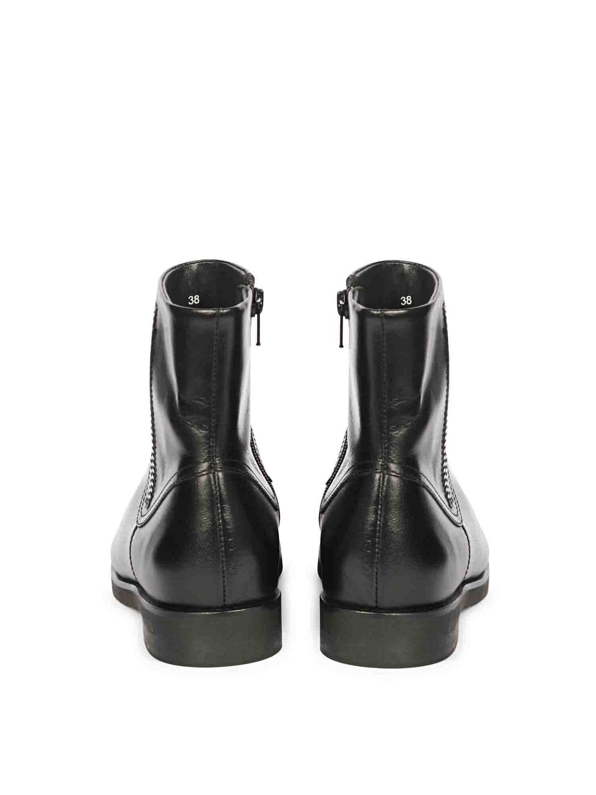 Ryann Black Leather Handcrafted InSide Zippers Ankle Boots | BT61 - view 5