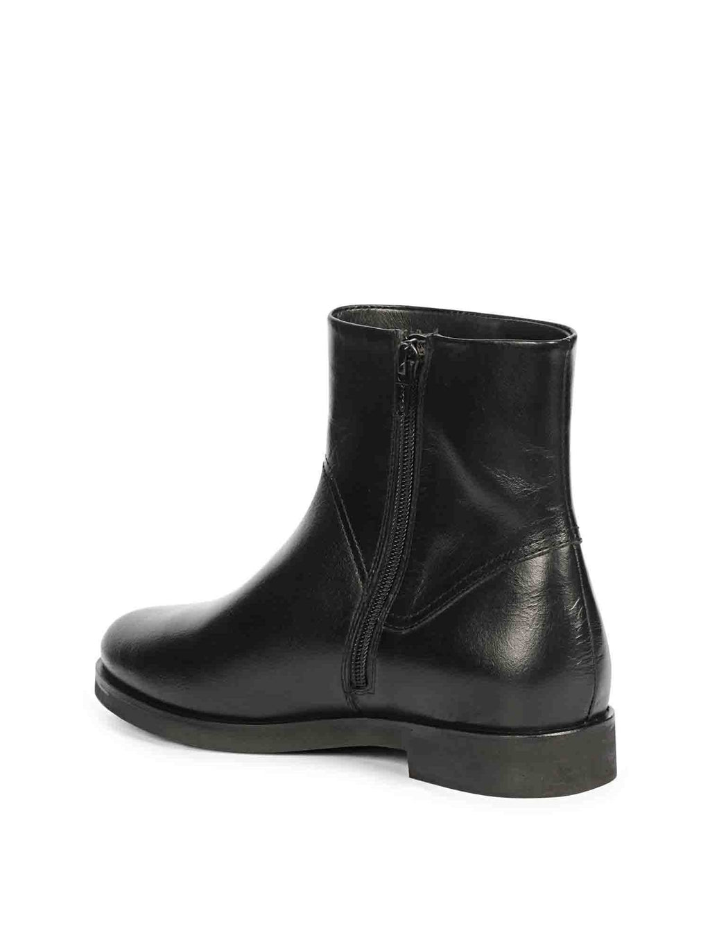 Ryann Black Leather Handcrafted InSide Zippers Ankle Boots | BT61 - view 6