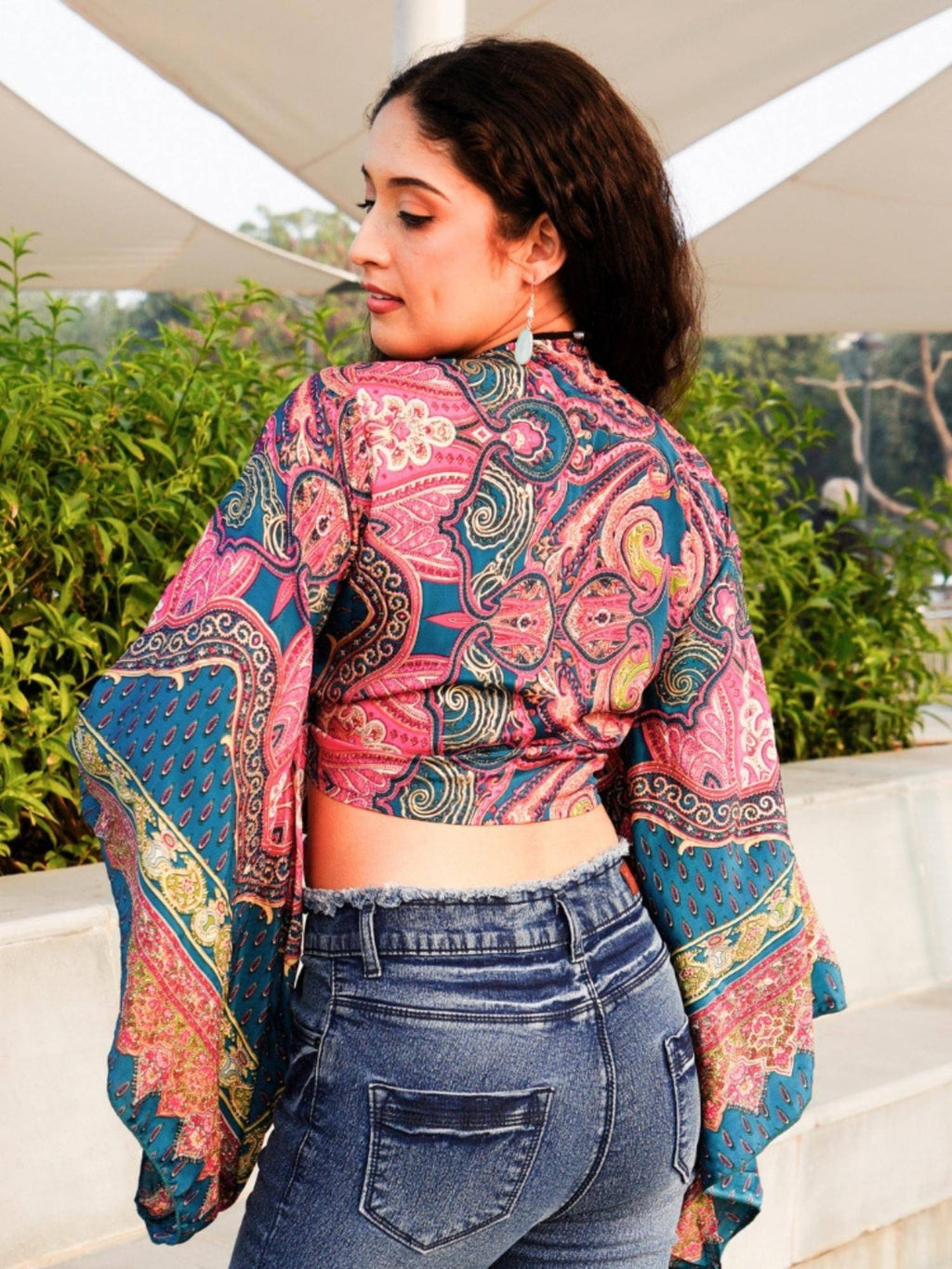 Bohemian Sunset Abstract Wrap Top | CT61 - view 7