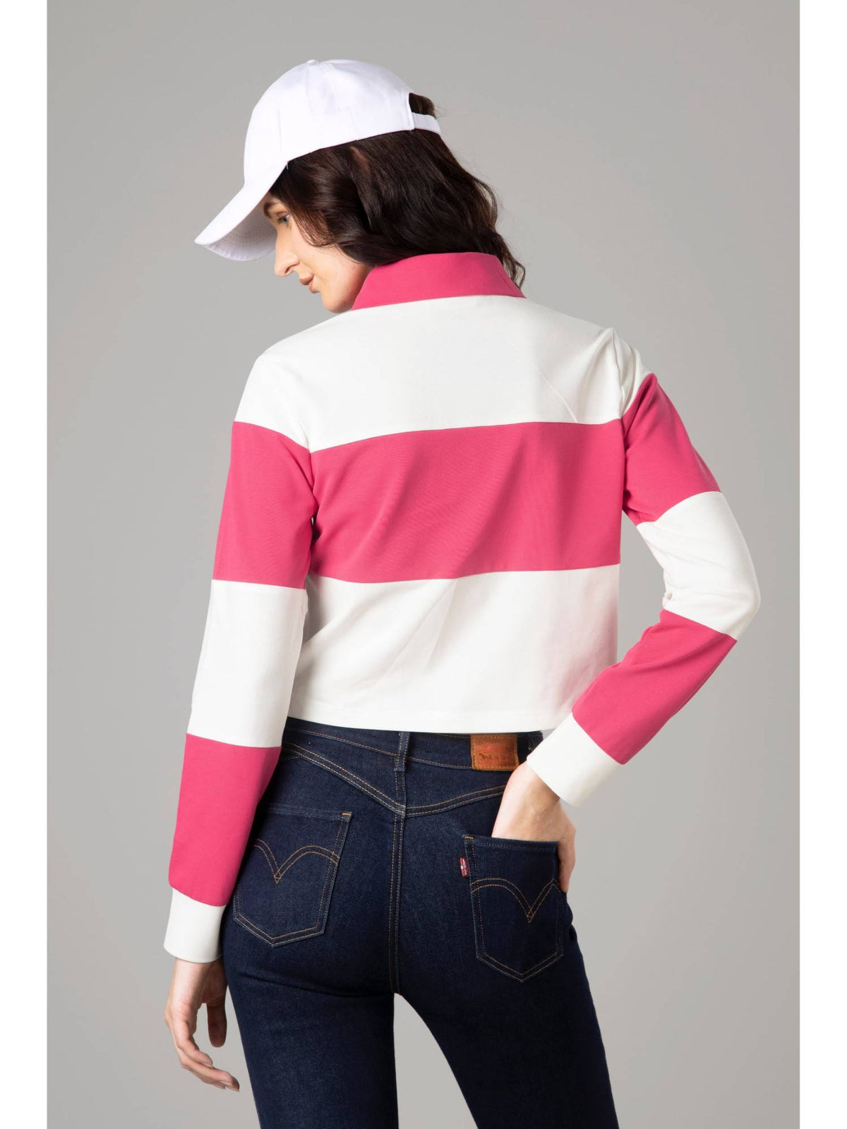 Exclusive Striped Polo T-Shirt for Women - Pink | PW43 - view 2