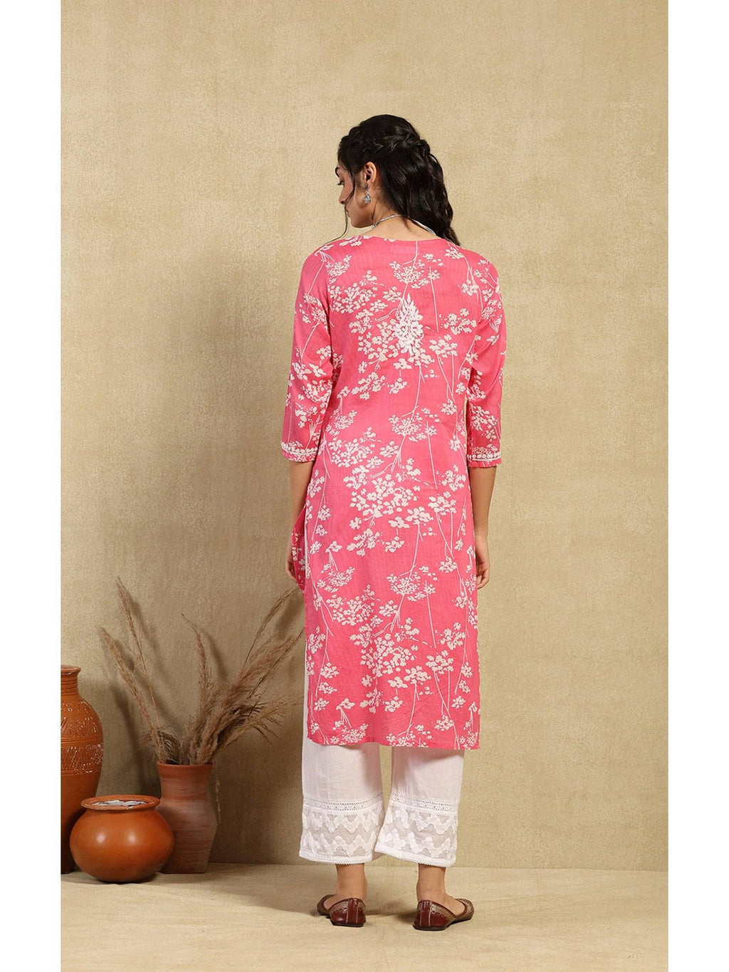 Chikankari Printed Long Kurta | KDG - view 13