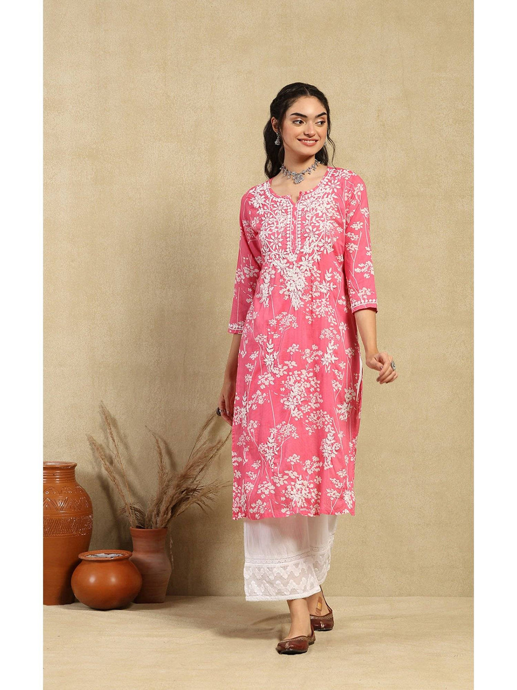 Chikankari Printed Long Kurta | FY93 - view 15