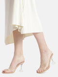 Nude Beige Transparent Hourglass Heels | H78 - view 1