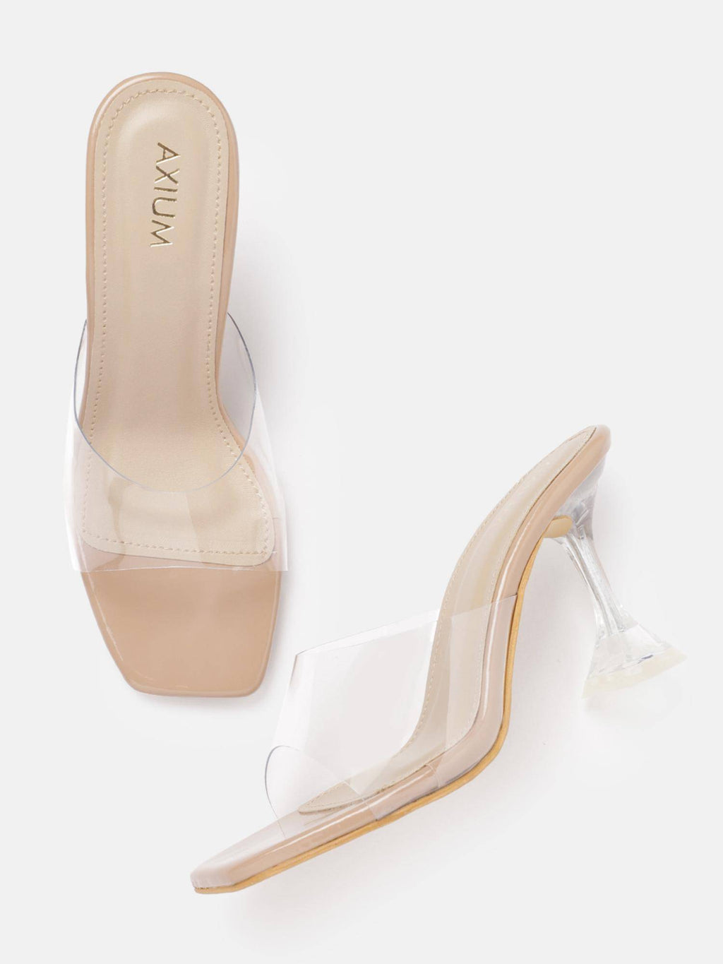 Nude Beige Transparent Hourglass Heels | H78 - view 2
