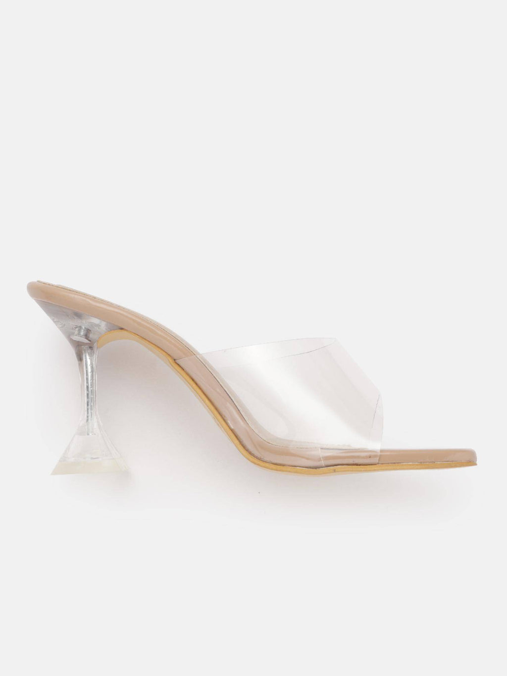 Nude Beige Transparent Hourglass Heels | H78 - view 3