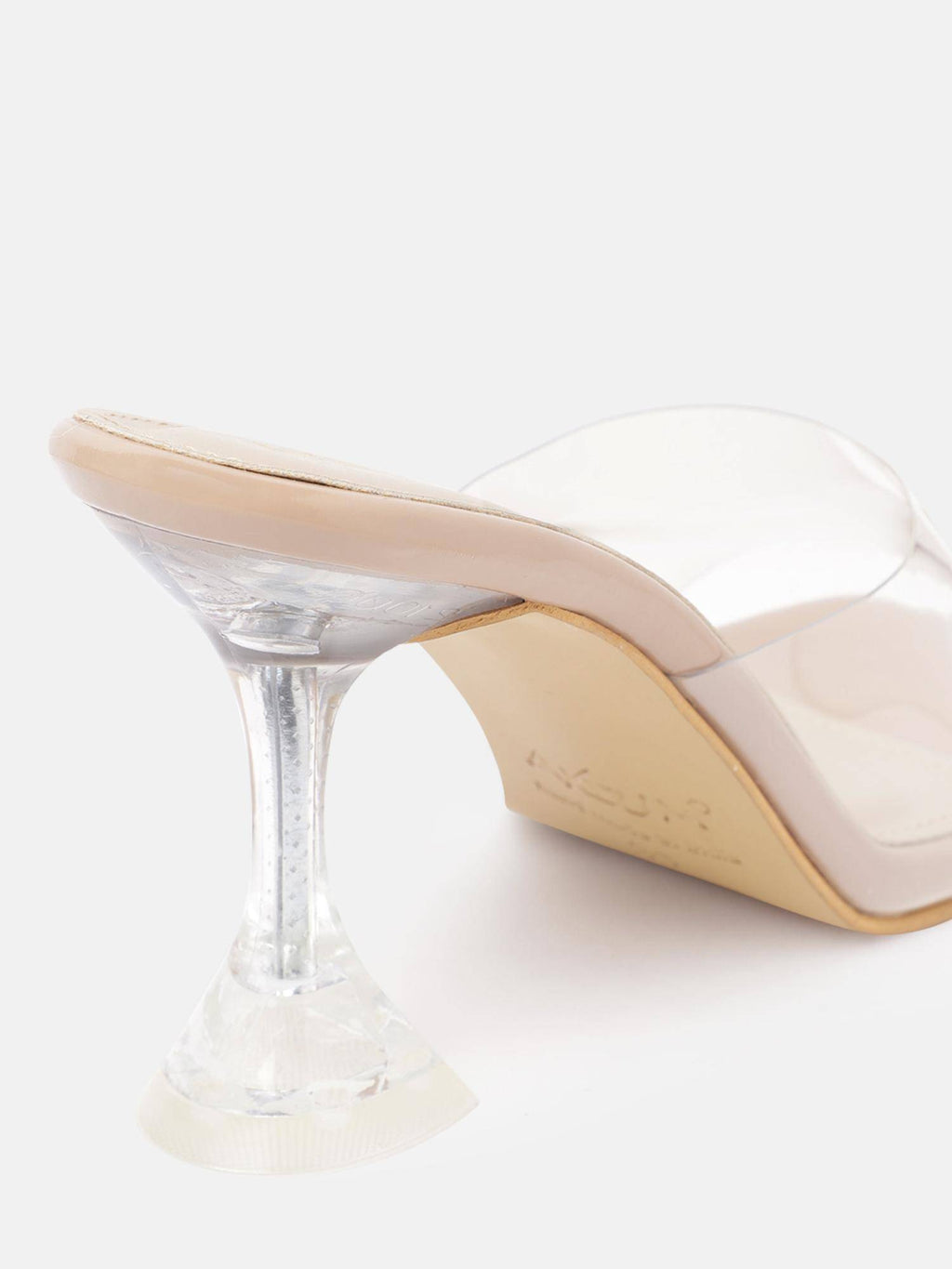 Nude Beige Transparent Hourglass Heels | H78 - view 5