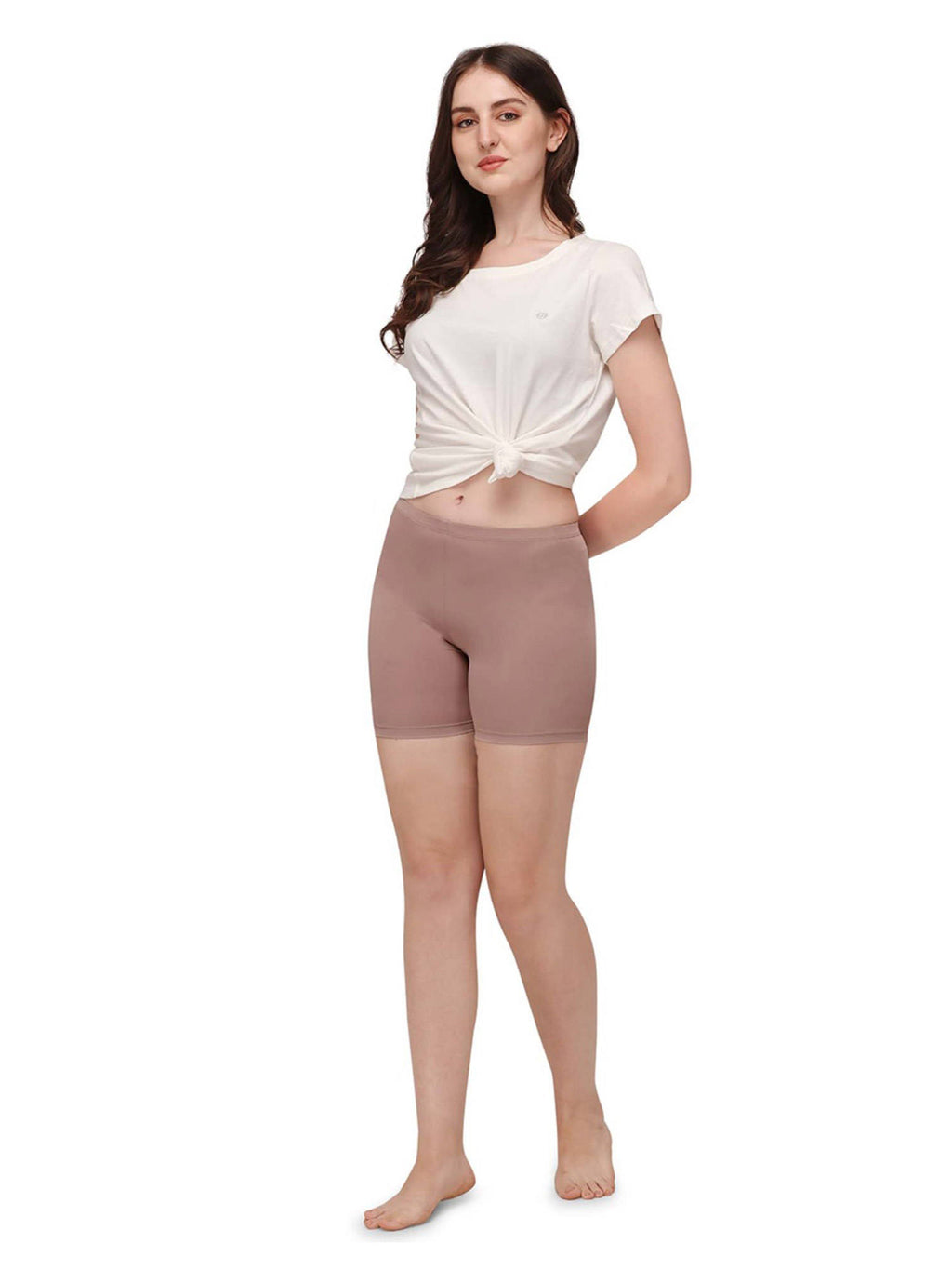 Mid Rise Soft Polyamide Spandex Mid Thigh Length Cycling Shorts - view 23