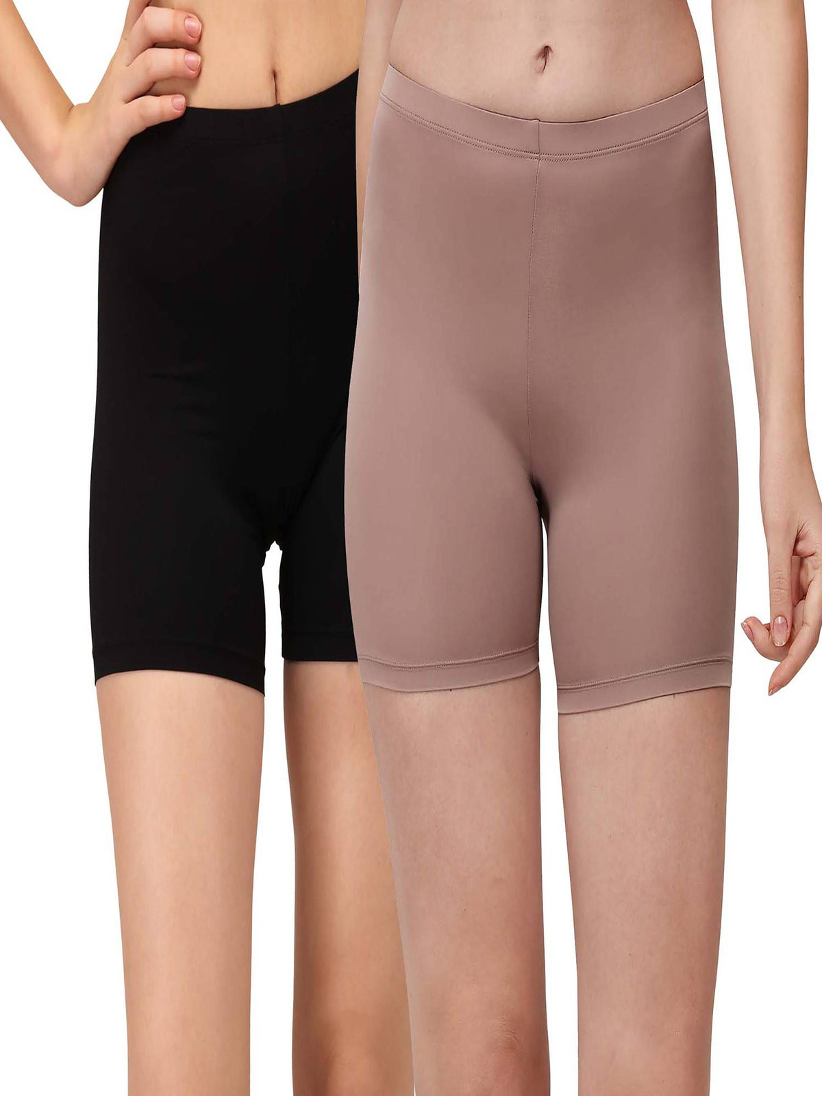 Mid Rise Soft Polyamide Spandex Mid Thigh Length Cycling Shorts - view 20