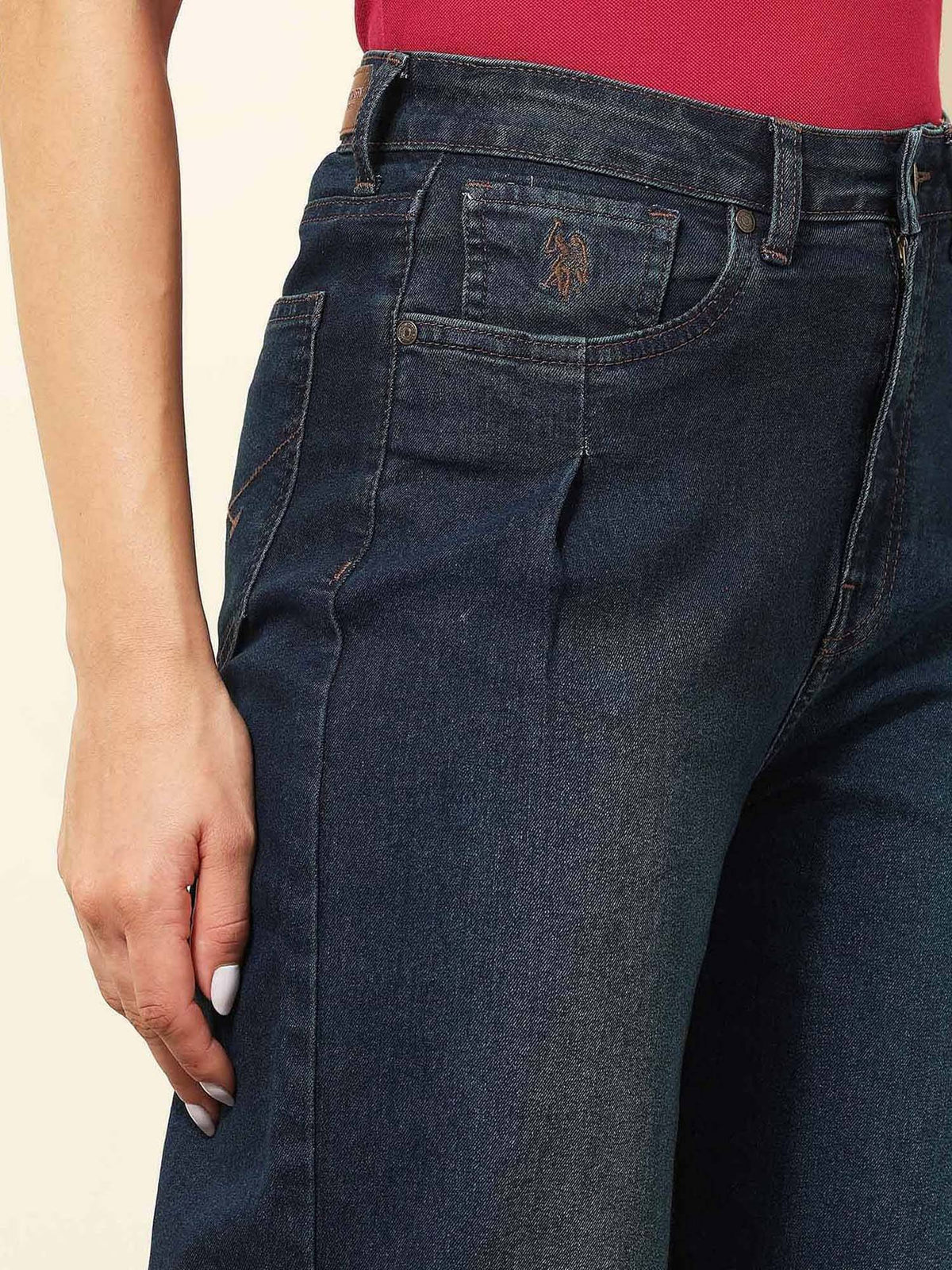 White High Rise Wide Leg Jeans | WL90 - view 14
