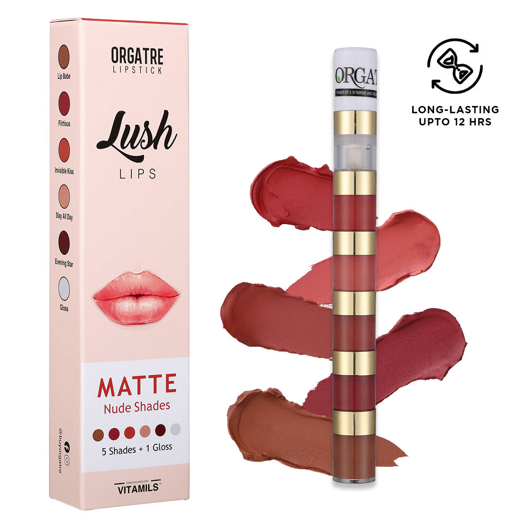 Lush Lips 5-in-1 Matte Classic Lipstick with Gloss - Waterproof, Smudge-Proof, Long-Lasting | L12 - view 1