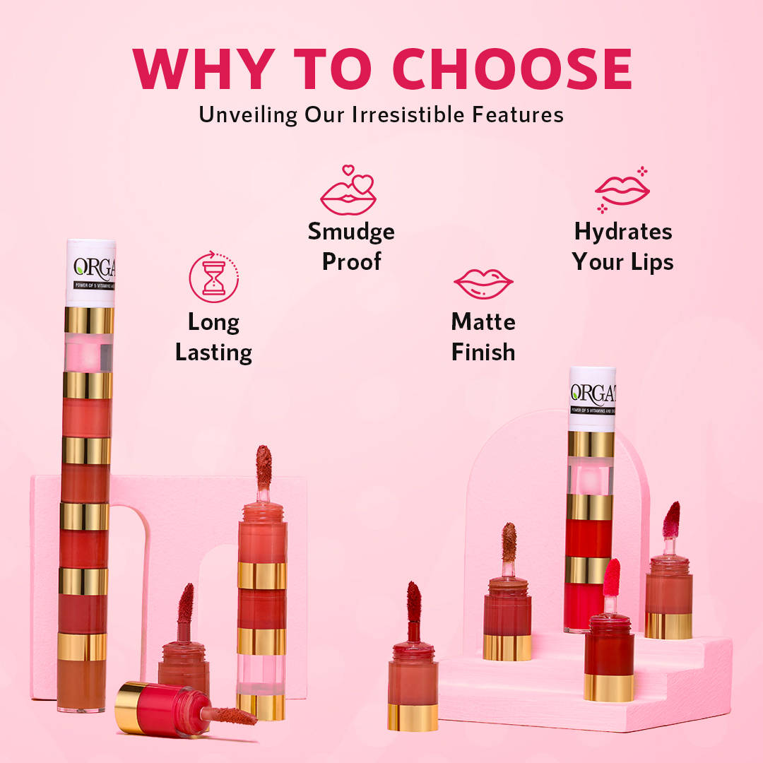 Lush Lips 5-in-1 Matte Classic Lipstick with Gloss - Waterproof, Smudge-Proof, Long-Lasting | L12 - view 2