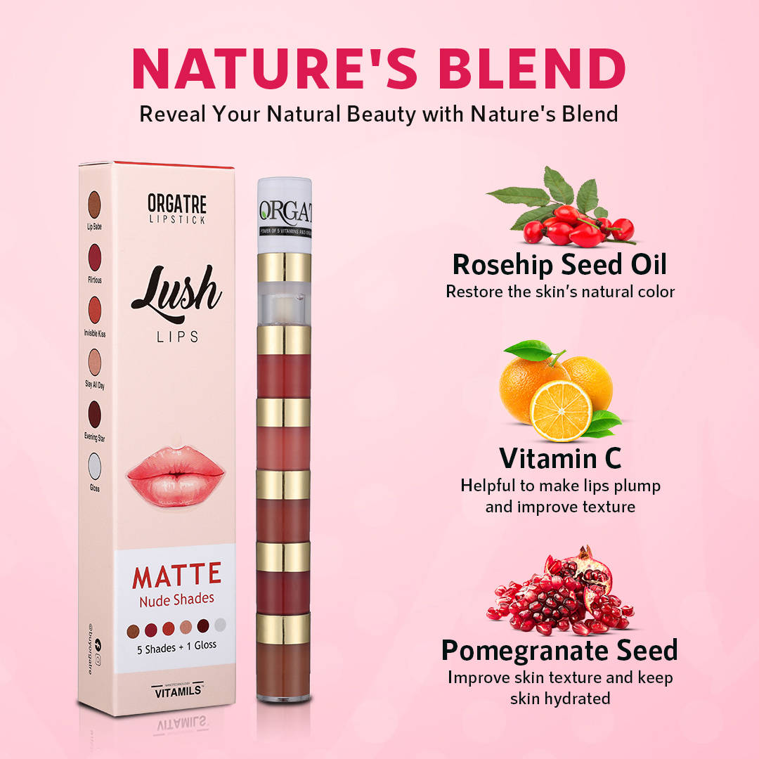 Lush Lips 5-in-1 Matte Classic Lipstick with Gloss - Waterproof, Smudge-Proof, Long-Lasting | L12 - view 3
