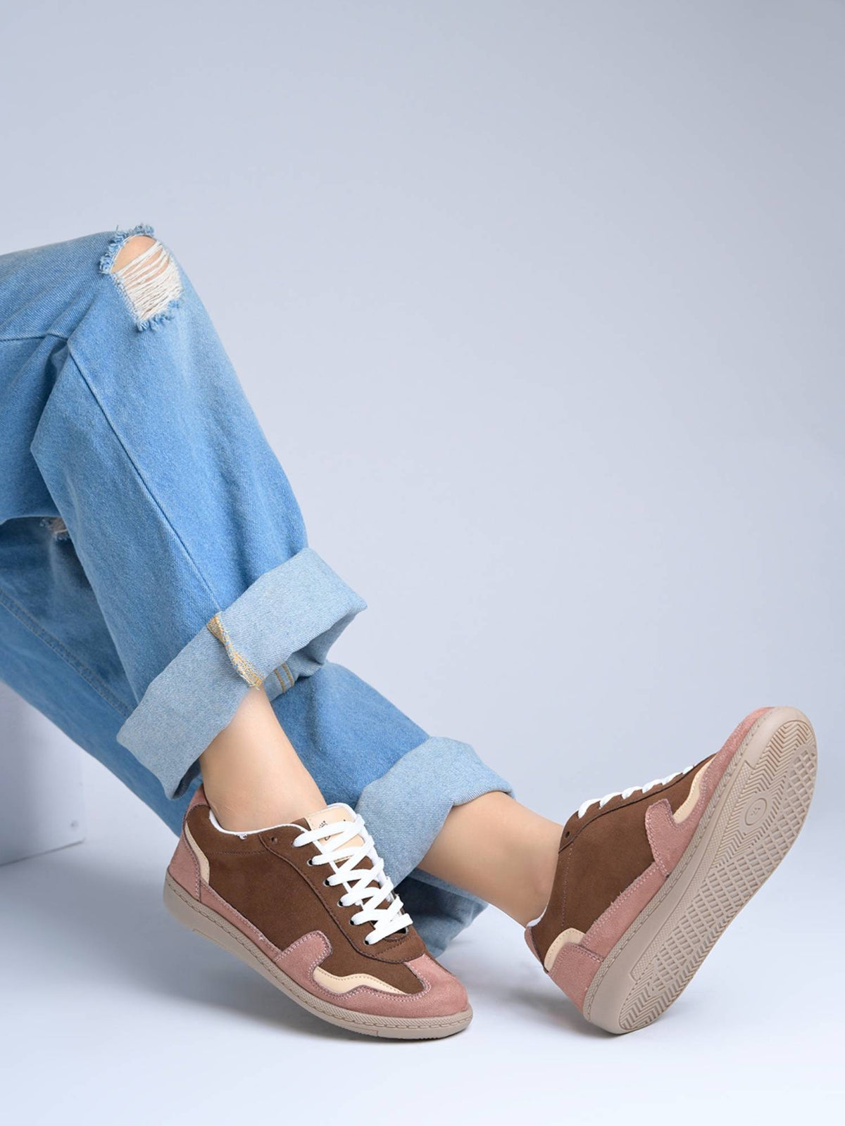 Women Beige Suede Sneakers | SN09 - view 10