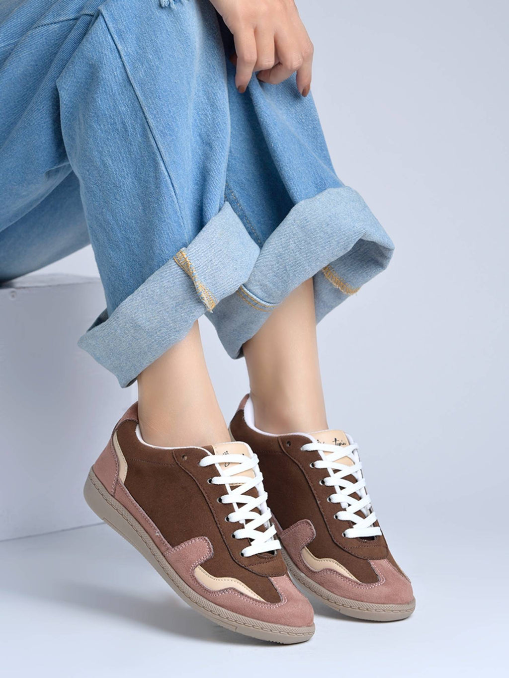 Women Beige Suede Sneakers | SN09 - view 11