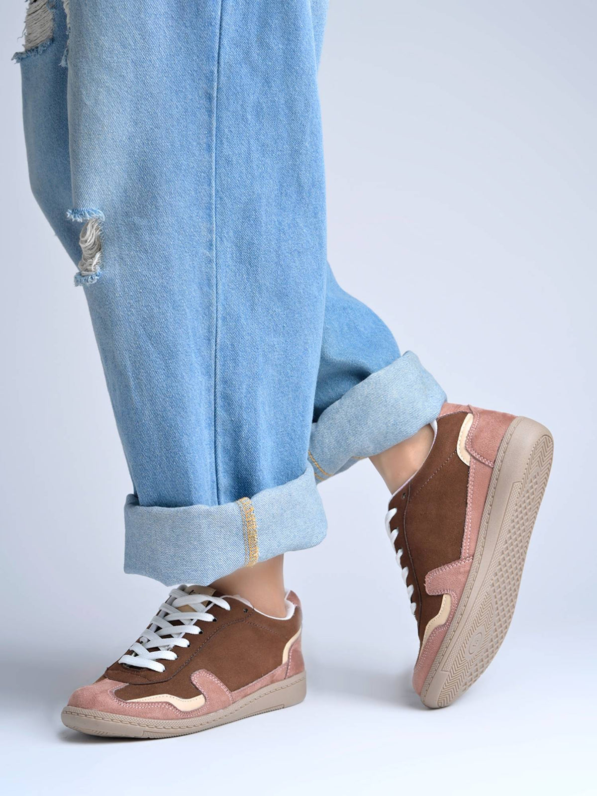 Women Beige Suede Sneakers | SN09 - view 12