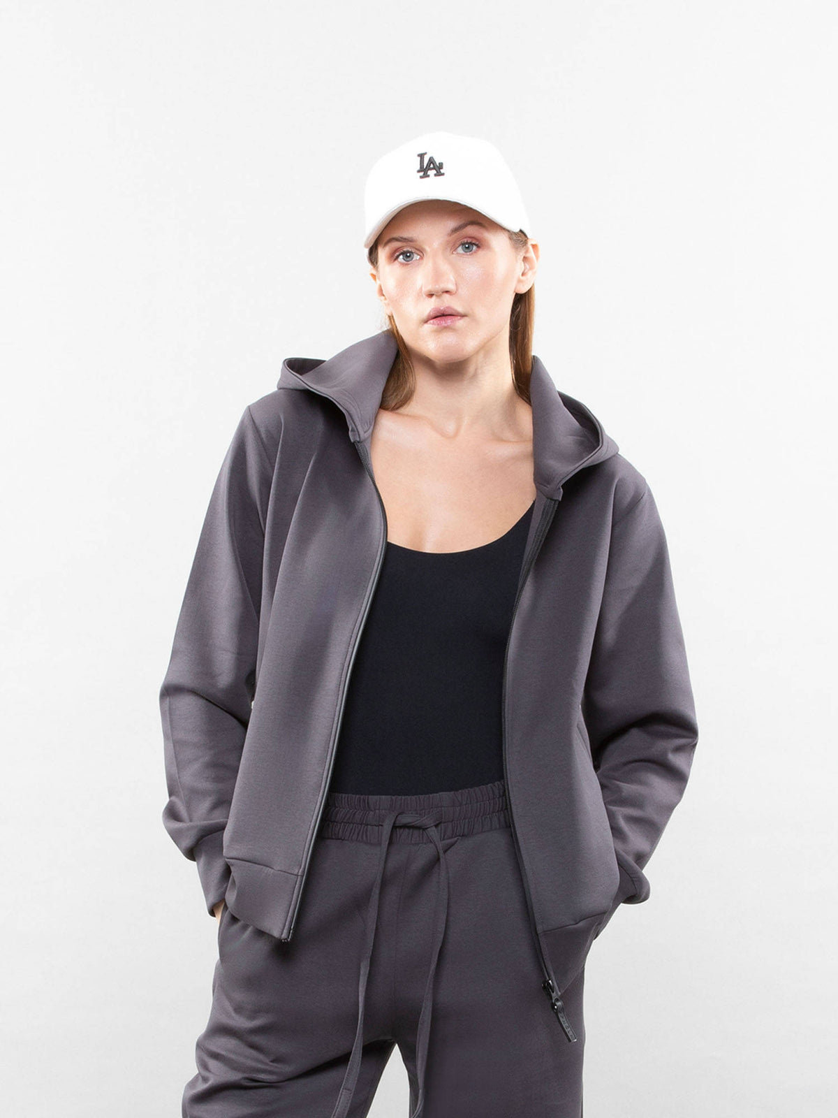 Women Black Zipper Hoodie | HD56 - view 25