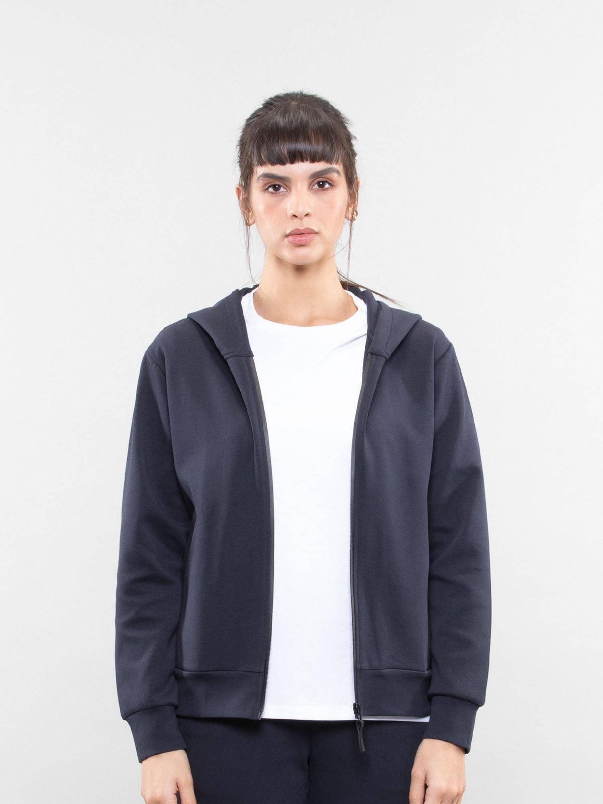 Women Black Zipper Hoodie | SS90 - view 8