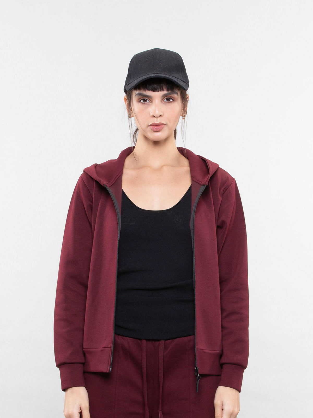 Women Black Zipper Hoodie | SS90 - view 16
