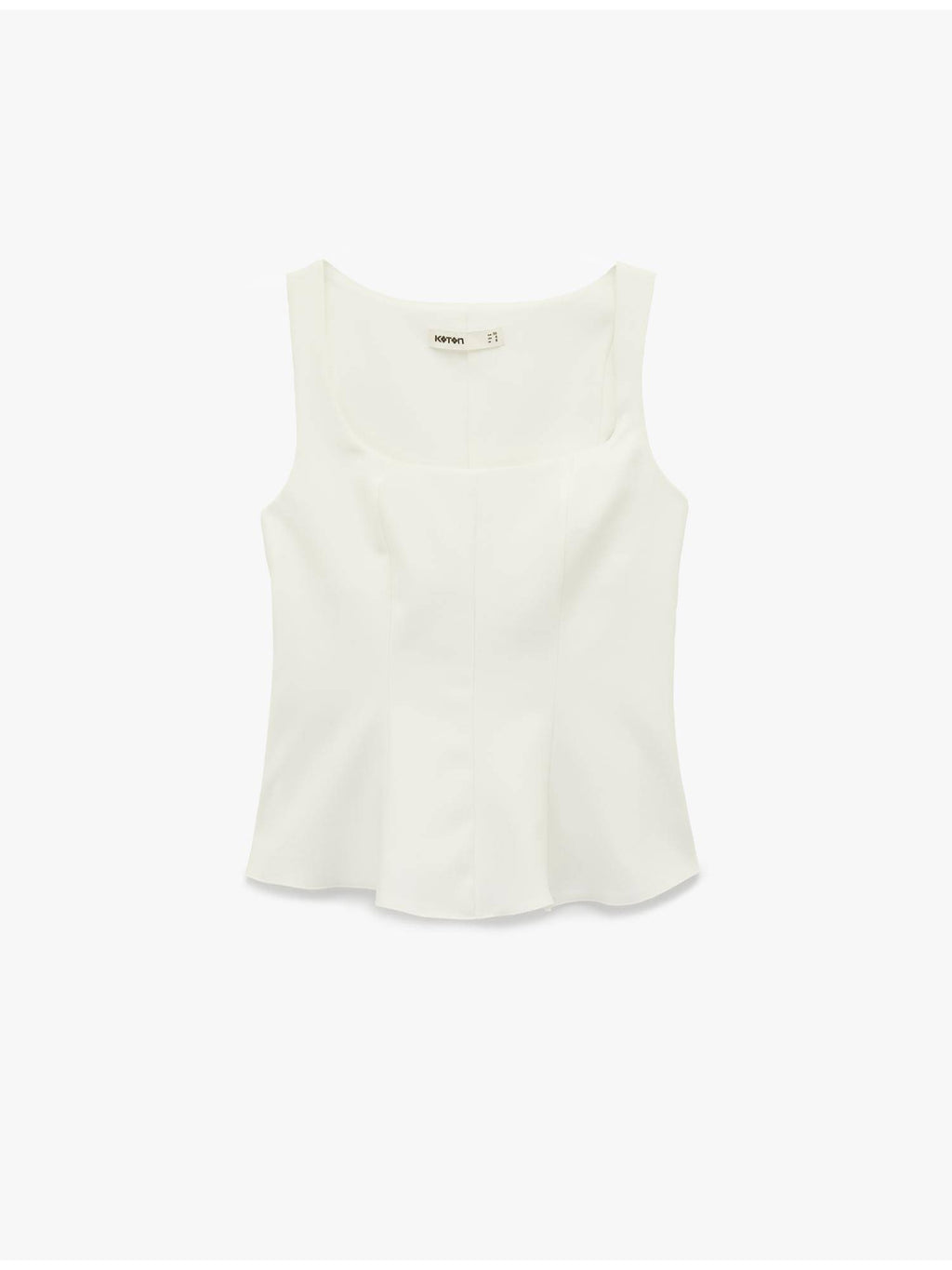 Sleeveless Peplum Top - White | pt51 - view 2