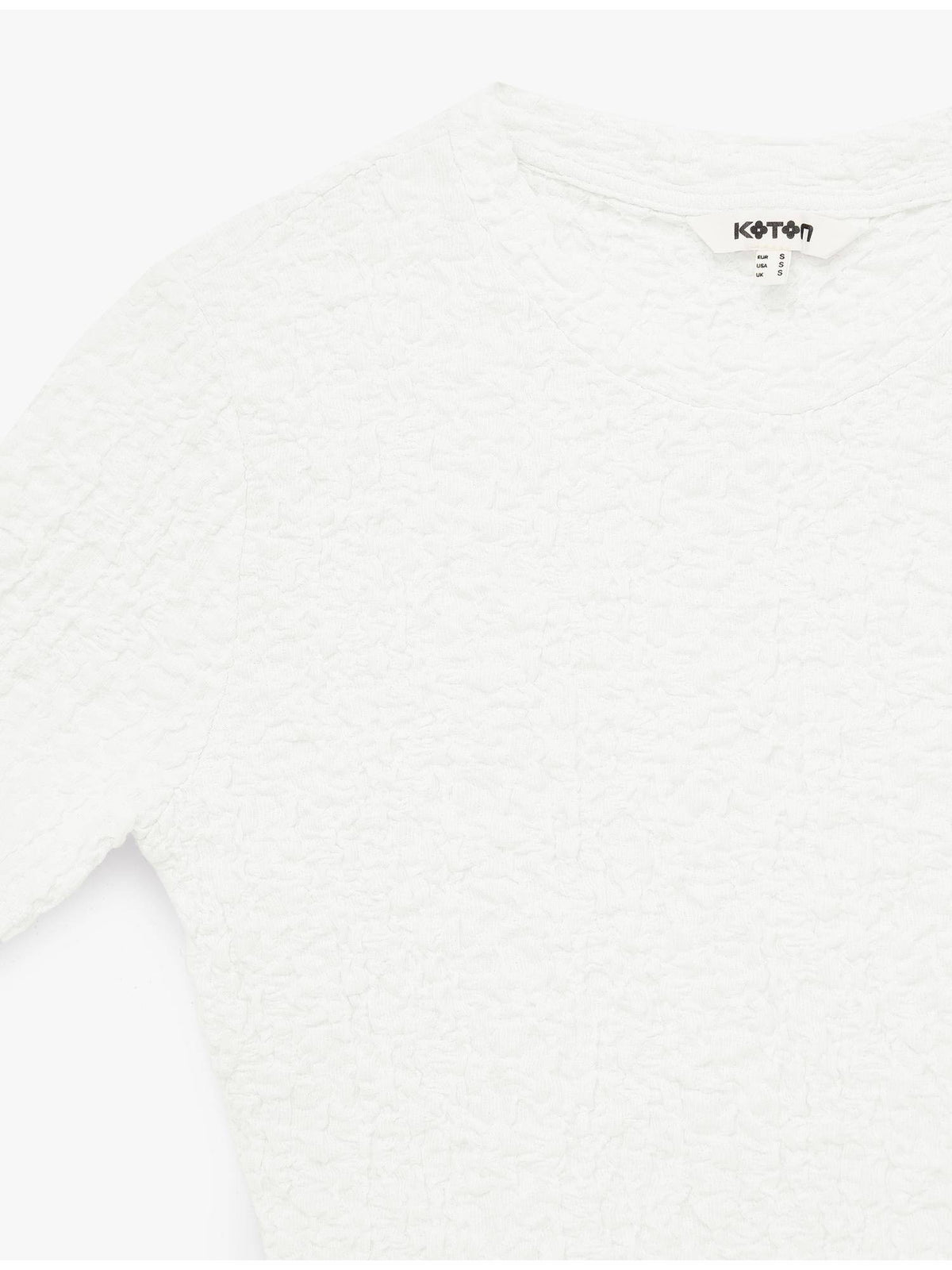Textured Peplum Top - White | pt51 - view 5