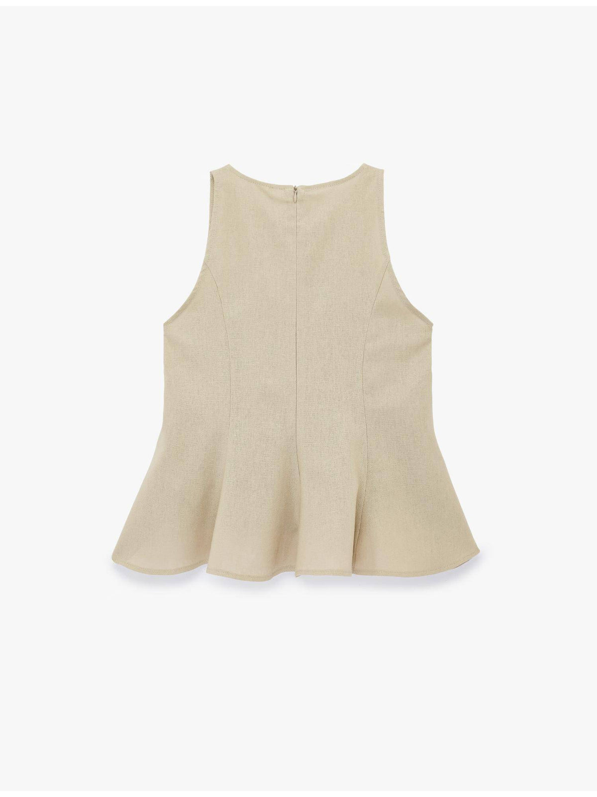 Peplum Linen Top - Beige | pt51 - view 4