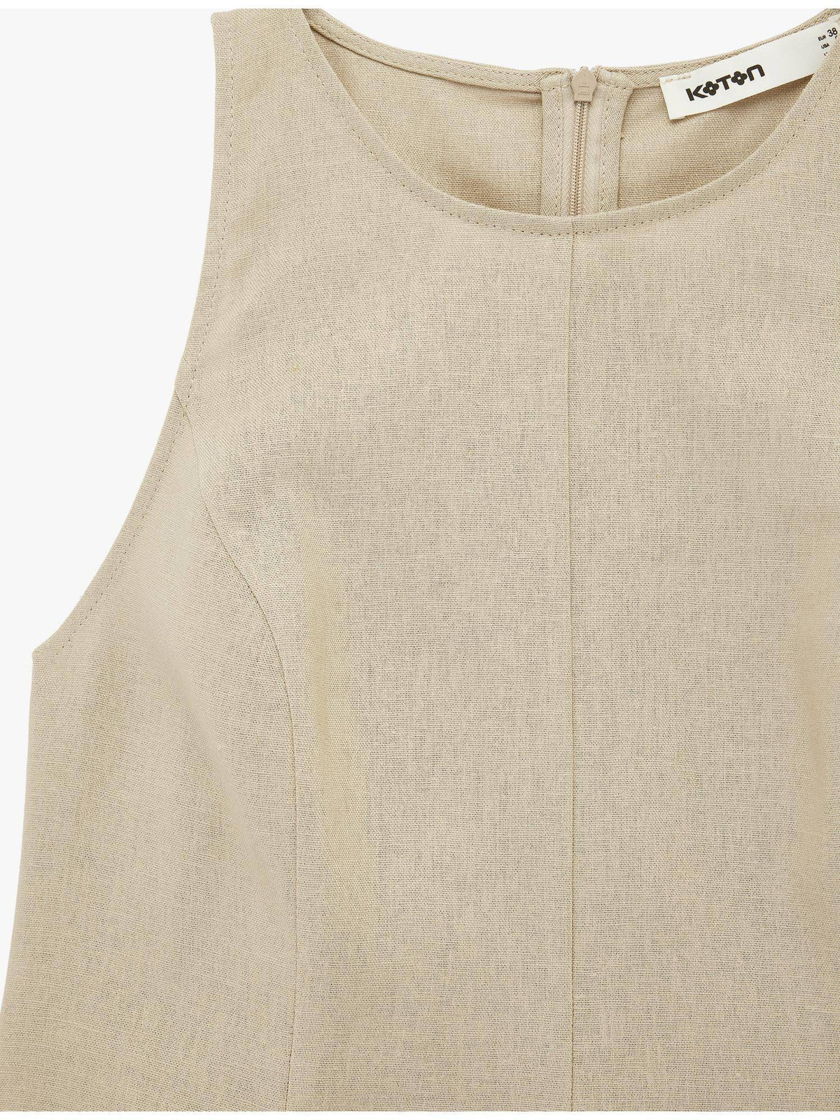 Peplum Linen Top - Beige | pt51 - view 5