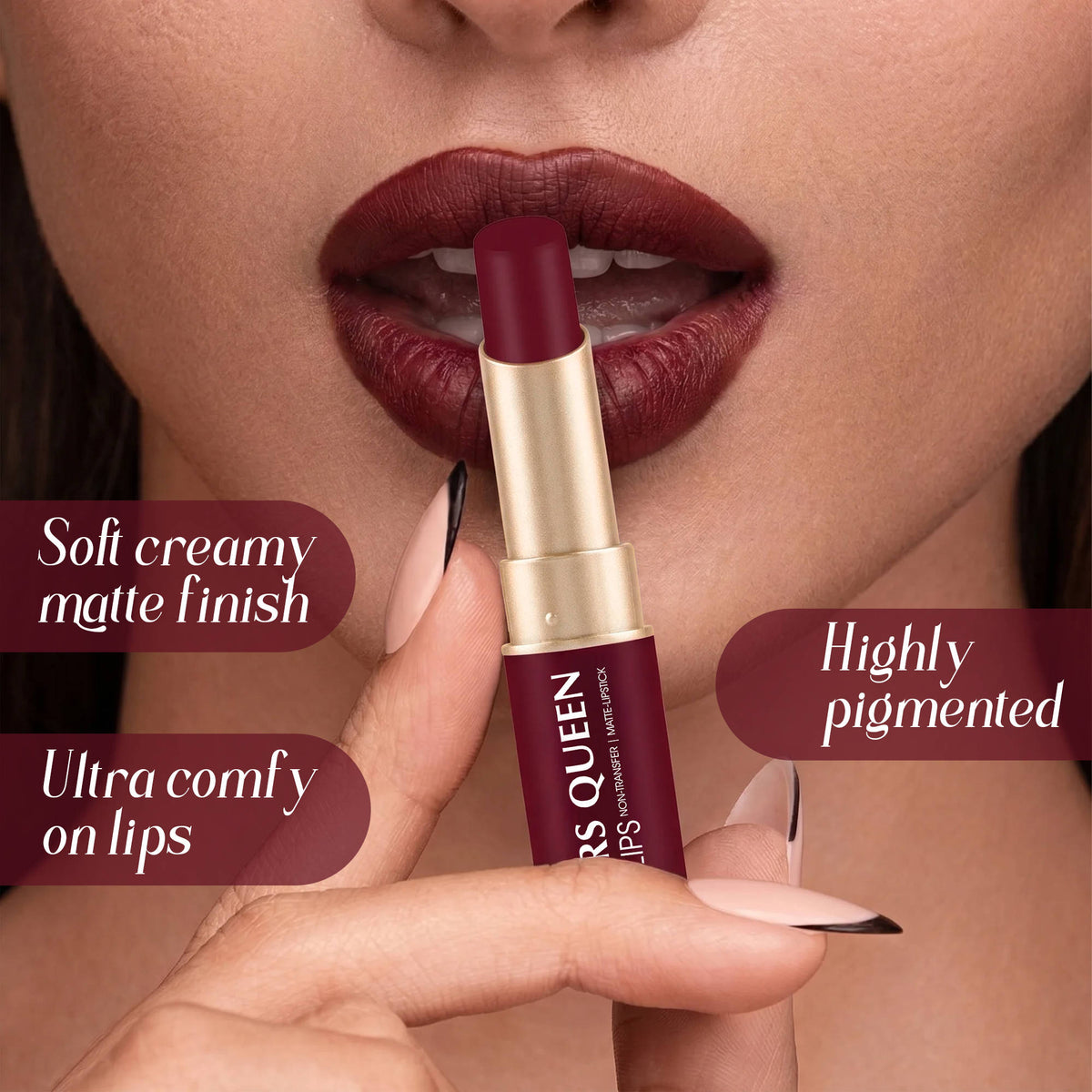 Luscious Lips Non Transfer Matte Lipstick | L12 - view 4