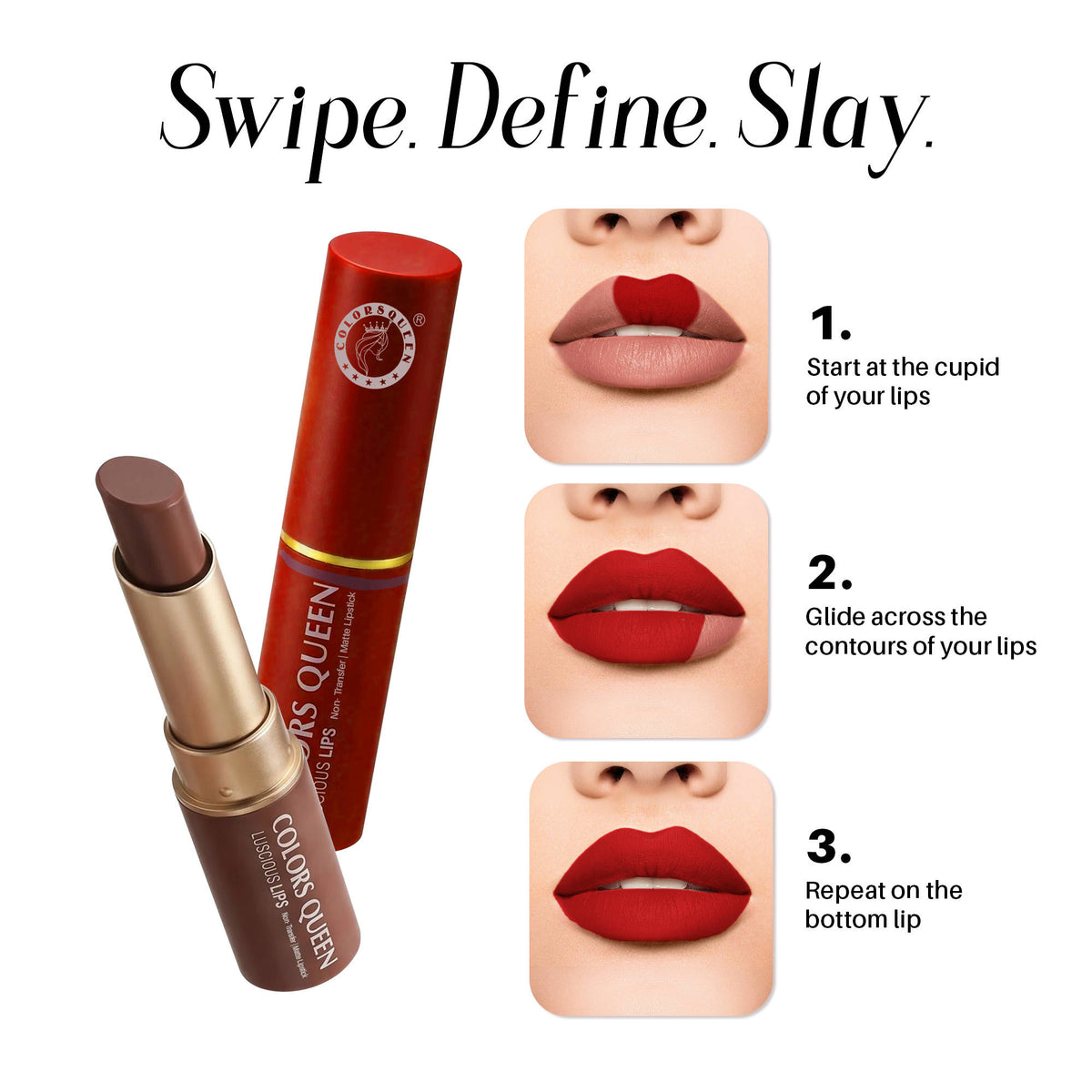 Luscious Lips Non Transfer Matte Lipstick | L12 - view 5