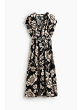 Women Black Button-Front Midi Dress | D56 - view 1