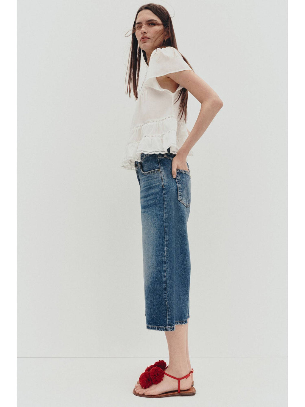 Women White Puff-Sleeved Blouse | S67 - view 3