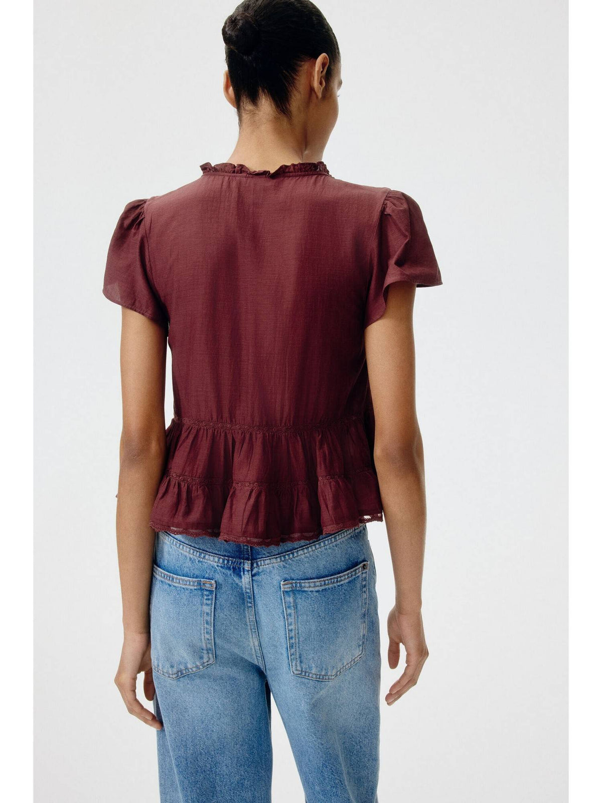Women White Puff-Sleeved Blouse | S67 - view 16
