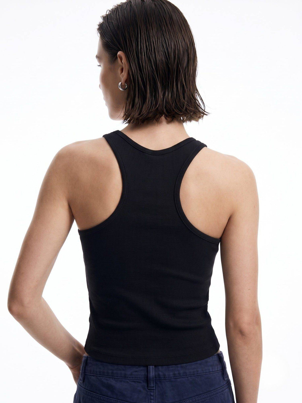 Black Round Neck Tank Top | TT98 - view 5