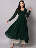 Women Green Georgette Handwork Anarkali Kurta | FY93 - view 1