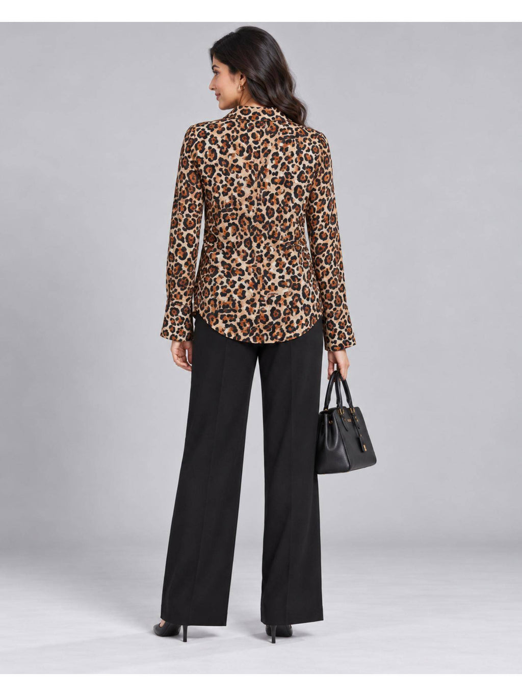 Women Leopard Print Ruched Shirt | S67 - view 2