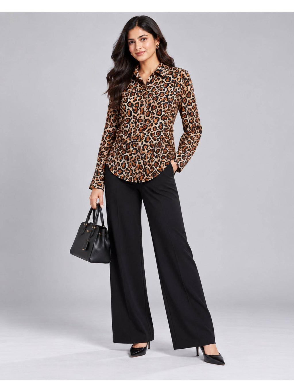 Women Leopard Print Ruched Shirt | S67 - view 4