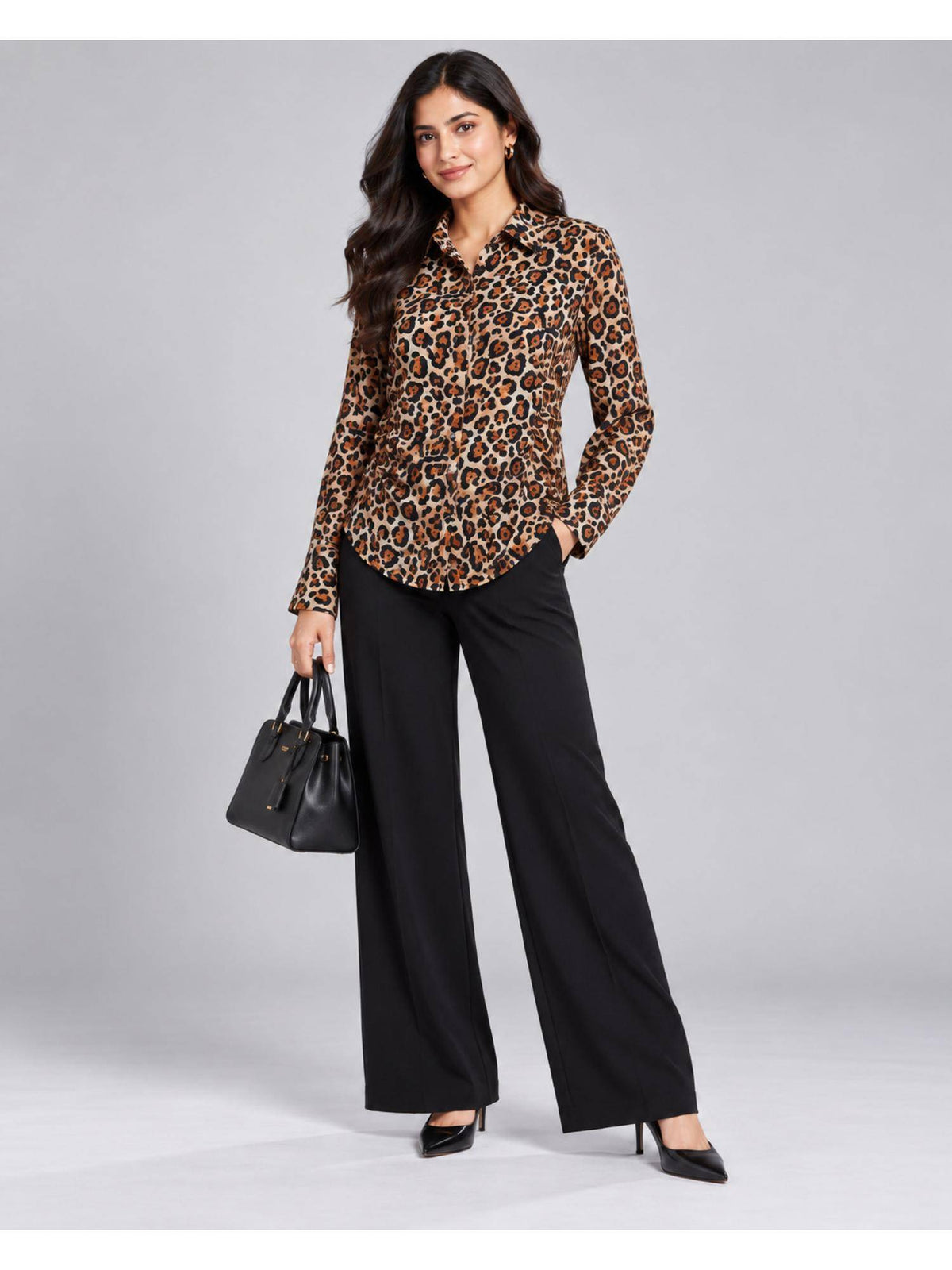 Women Leopard Print Ruched Shirt | S67 - view 4