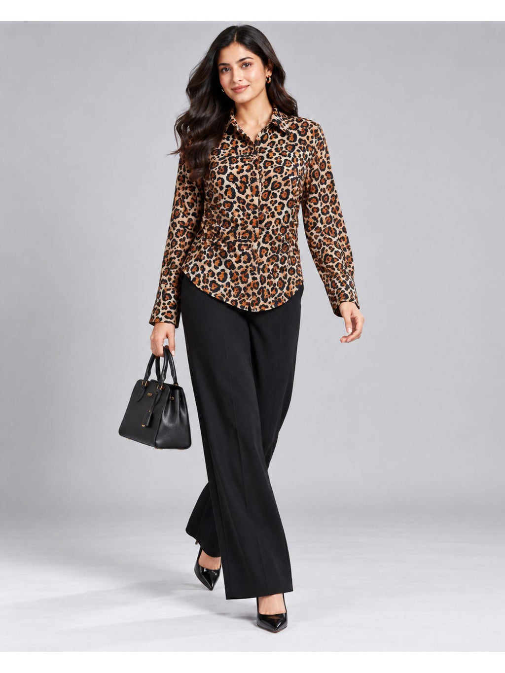 Women Leopard Print Ruched Shirt | S67 - view 5