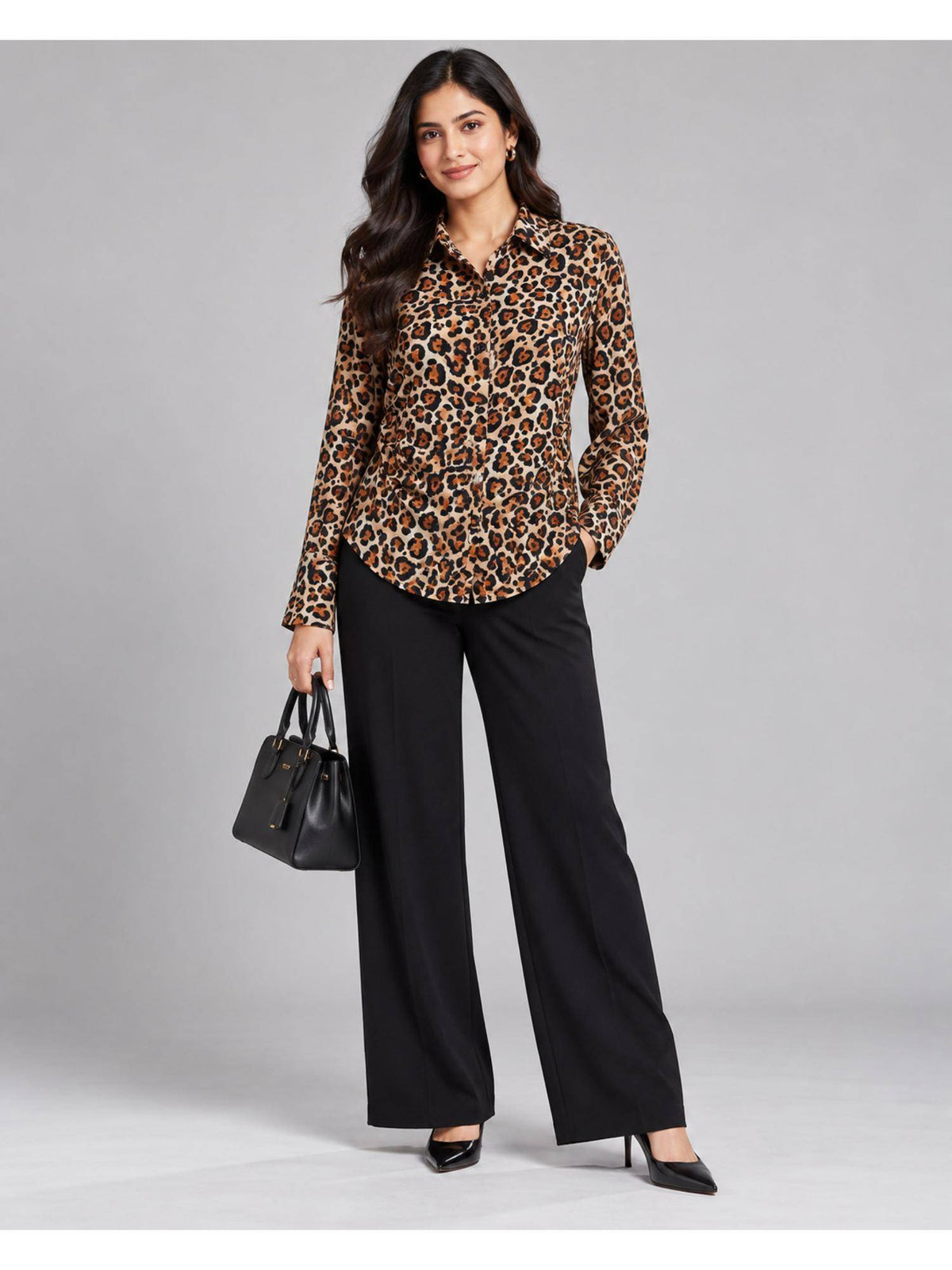 Women Leopard Print Ruched Shirt | S67 - view 7