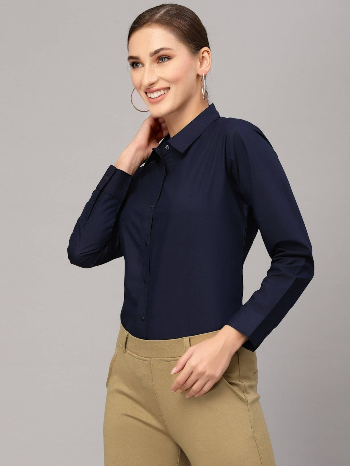 Women Solid White PolyCotton Regular Formal Shirt | S67 - view 27